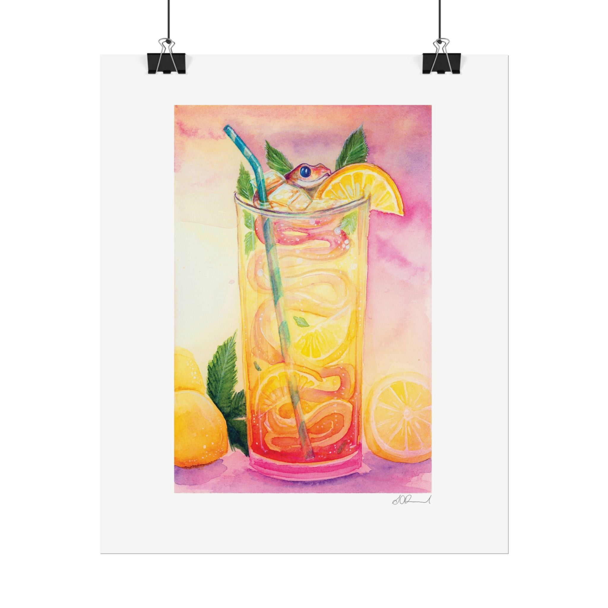 Lemon Iced Tea Snake Poster Print