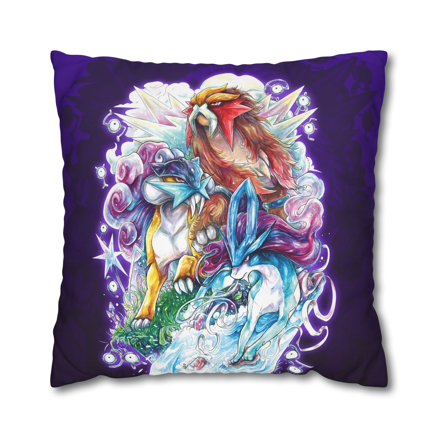 Square Poly Canvas Pillowcase - Legendary Beasts