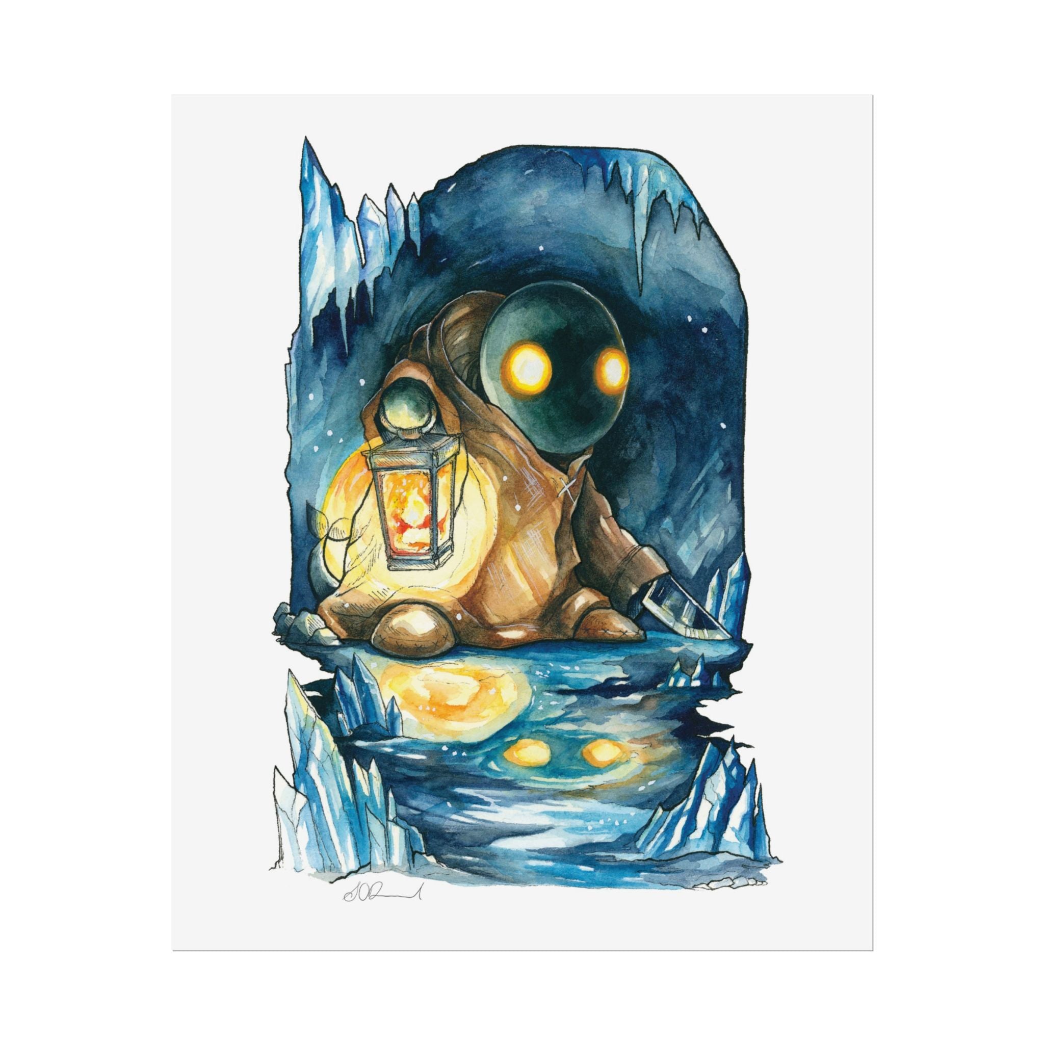 Monster in the Cave Poster Print