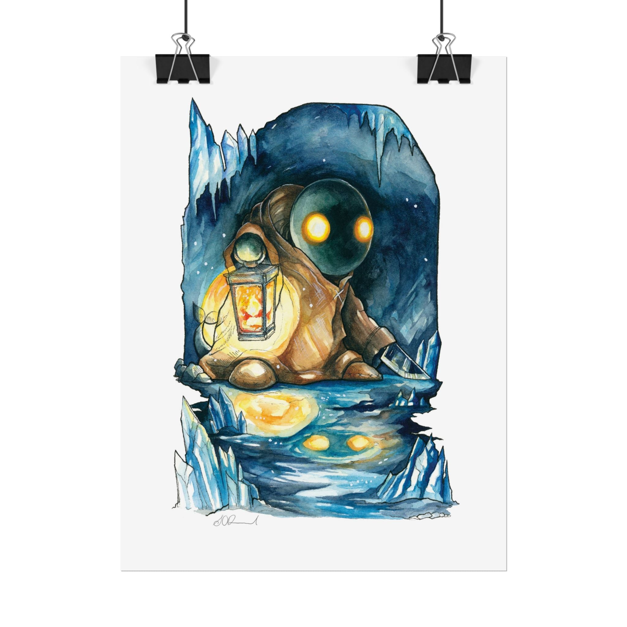 Monster in the Cave Poster Print