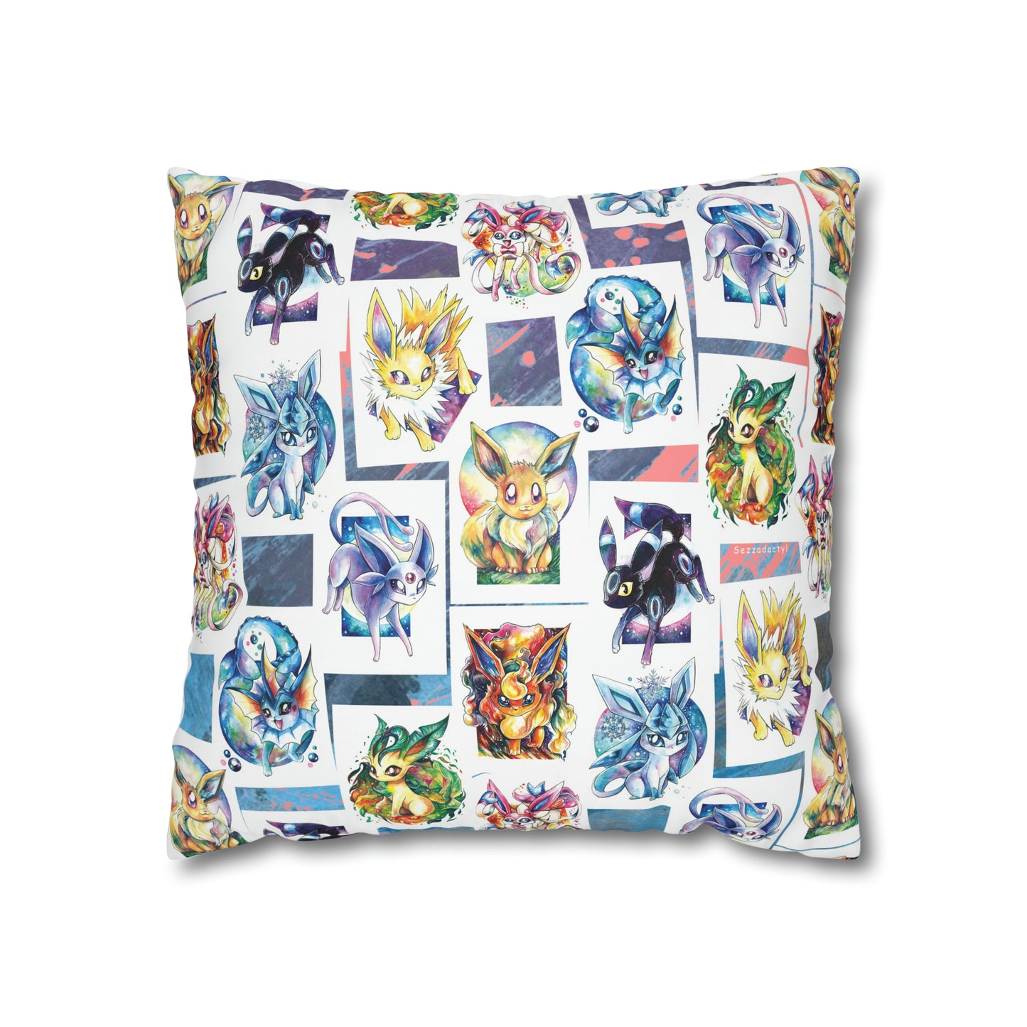 Square Poly Canvas Pillowcase - Foxes