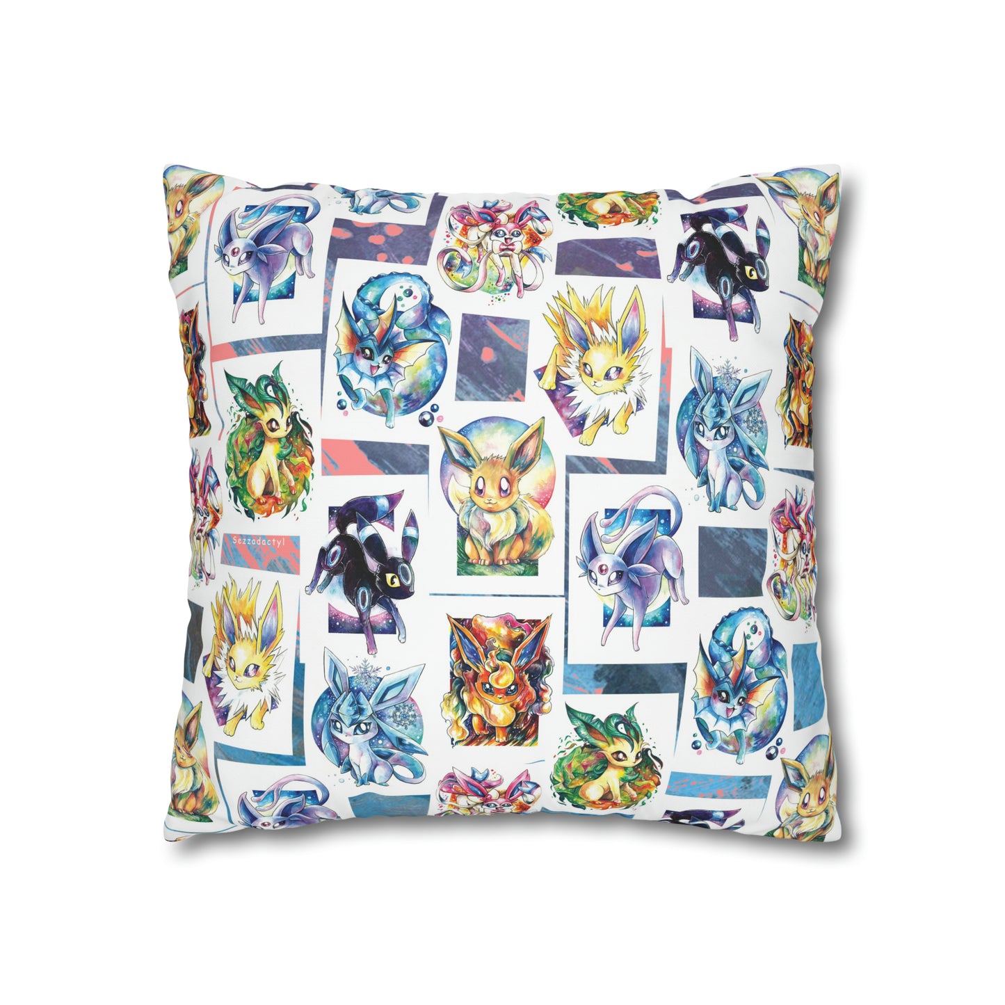 Square Poly Canvas Pillowcase - Foxes