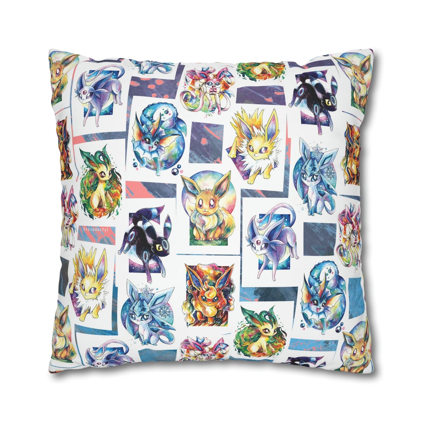 Square Poly Canvas Pillowcase - Foxes