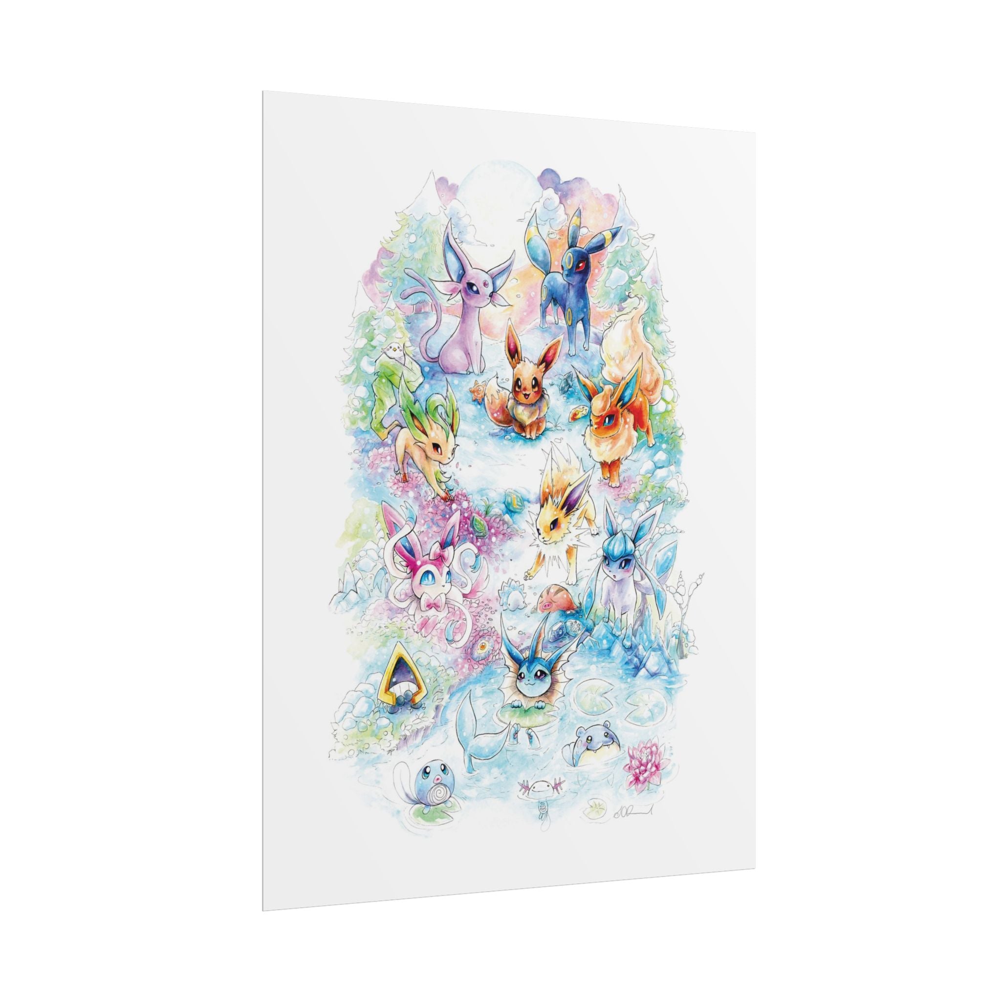 Fox Family Gathering Poster Print