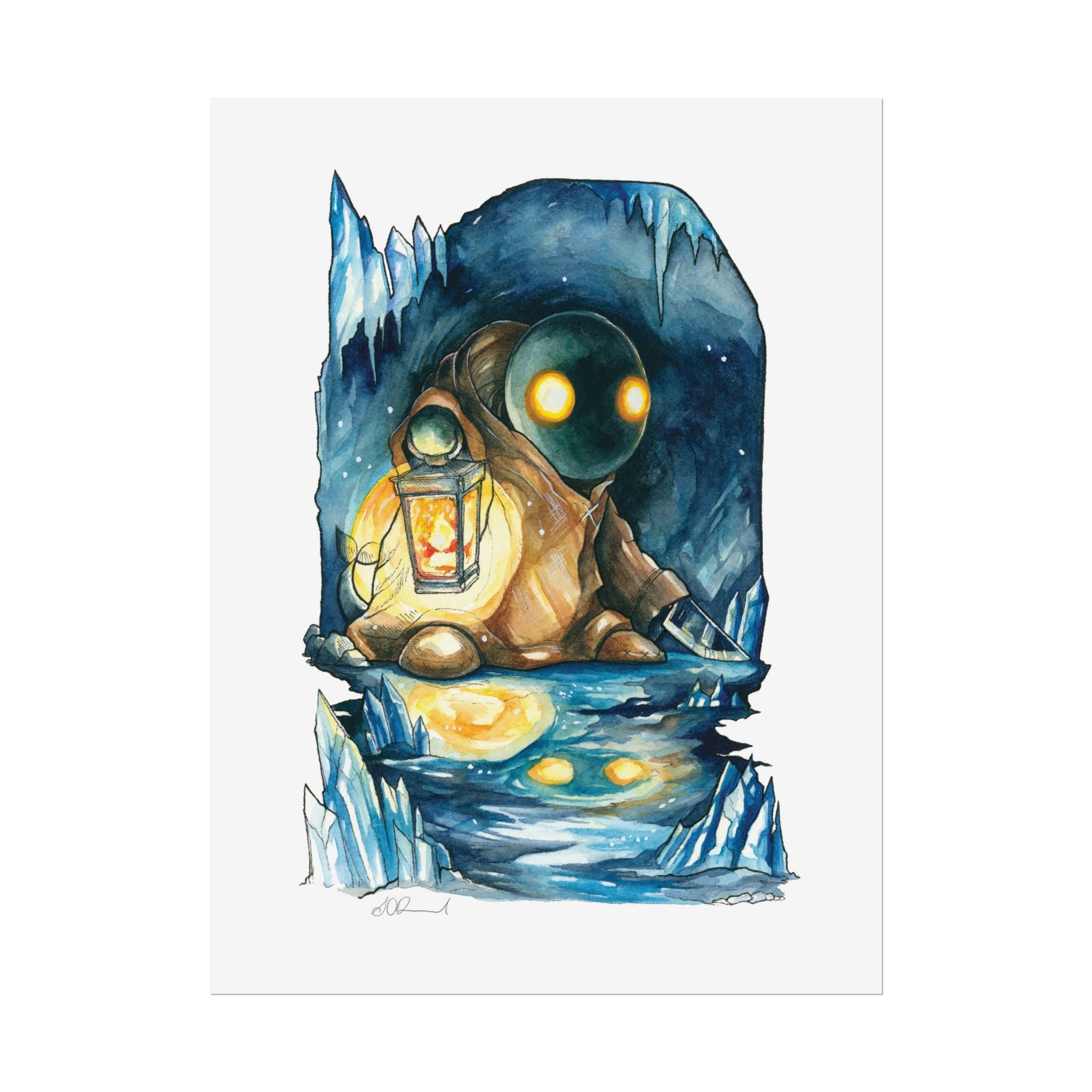 Monster in the Cave Poster Print