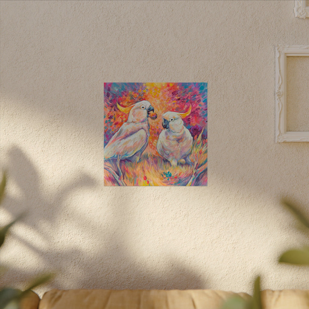 Two Cockatoos Square Print