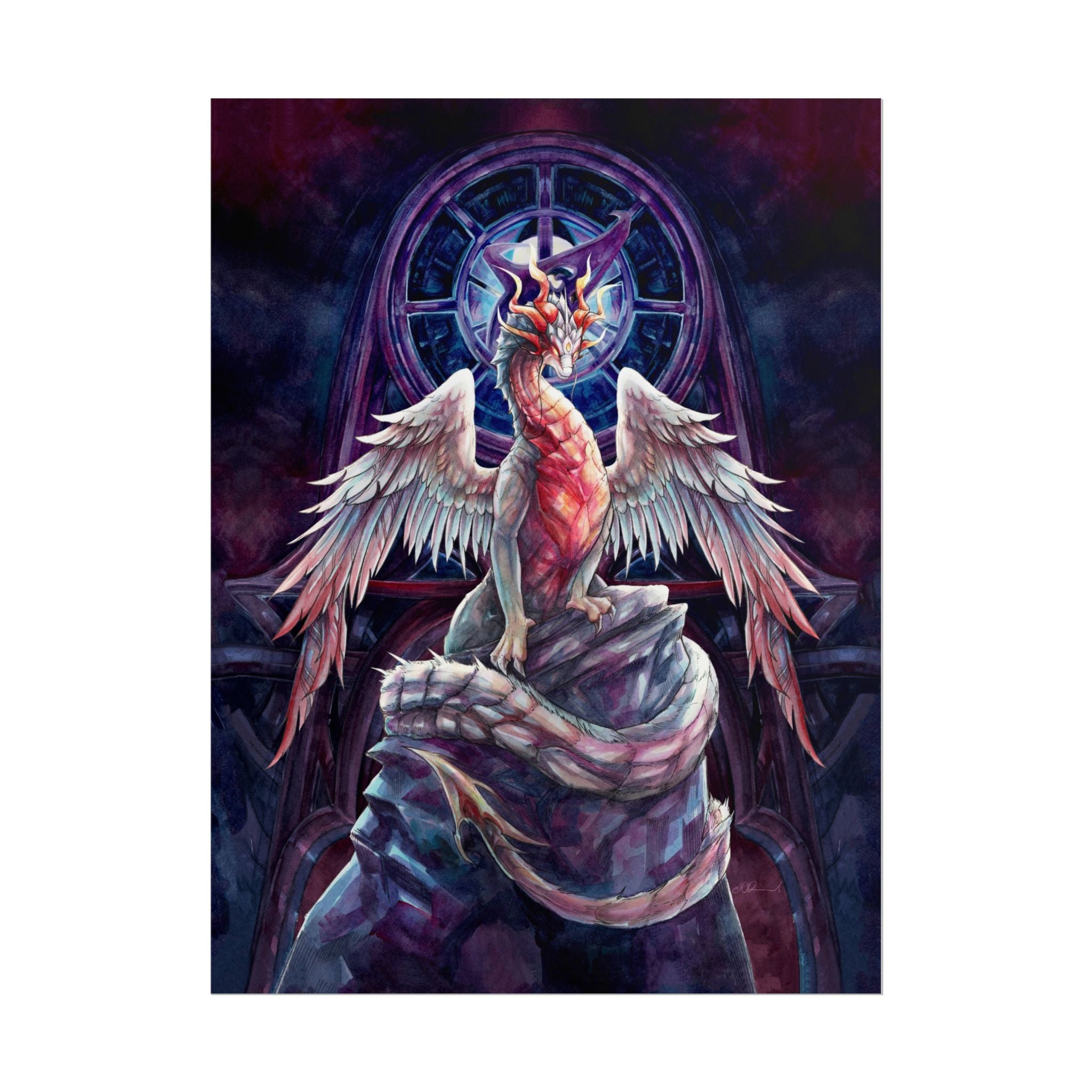 Corrupted Celestial Dragon Poster Print