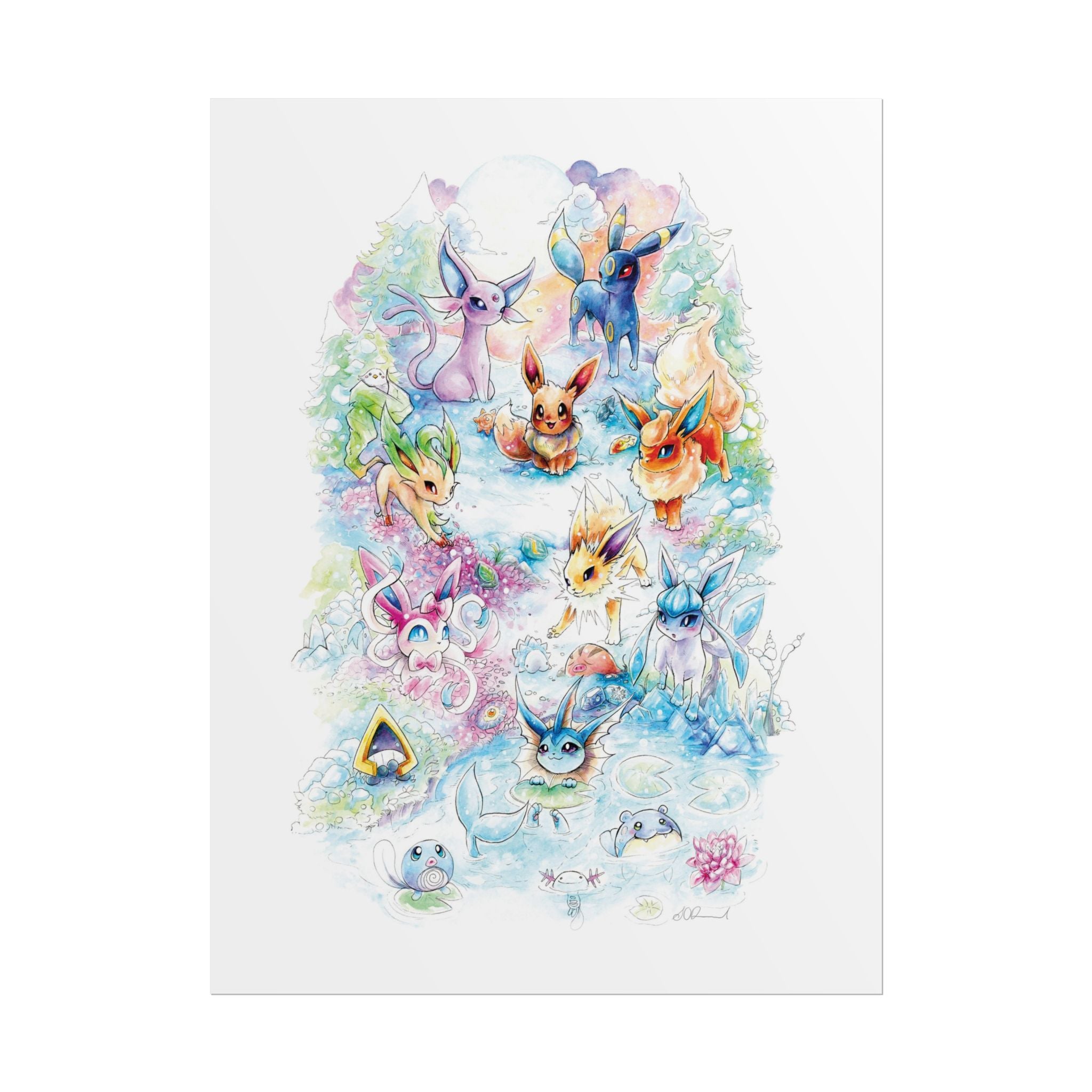 Fox Family Gathering Poster Print