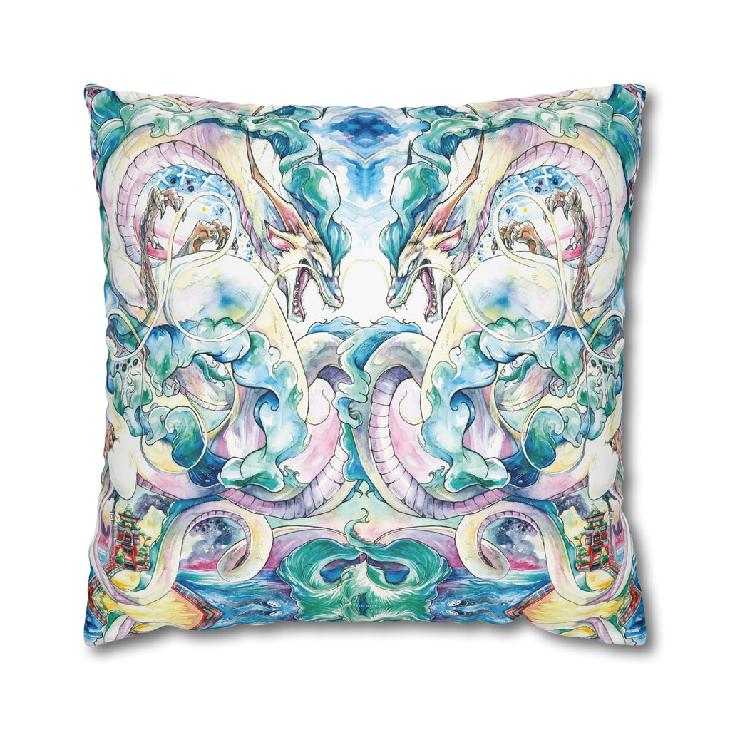 Square Poly Canvas Pillowcase - Spirit of the River