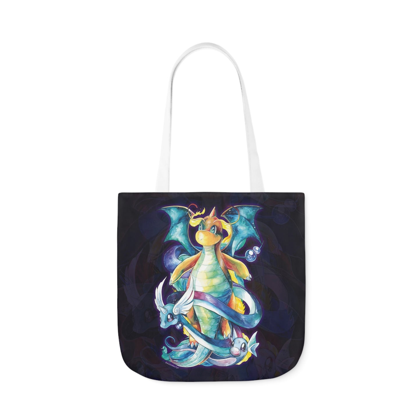 Canvas Tote Bag, 5-Color Straps - Dragons