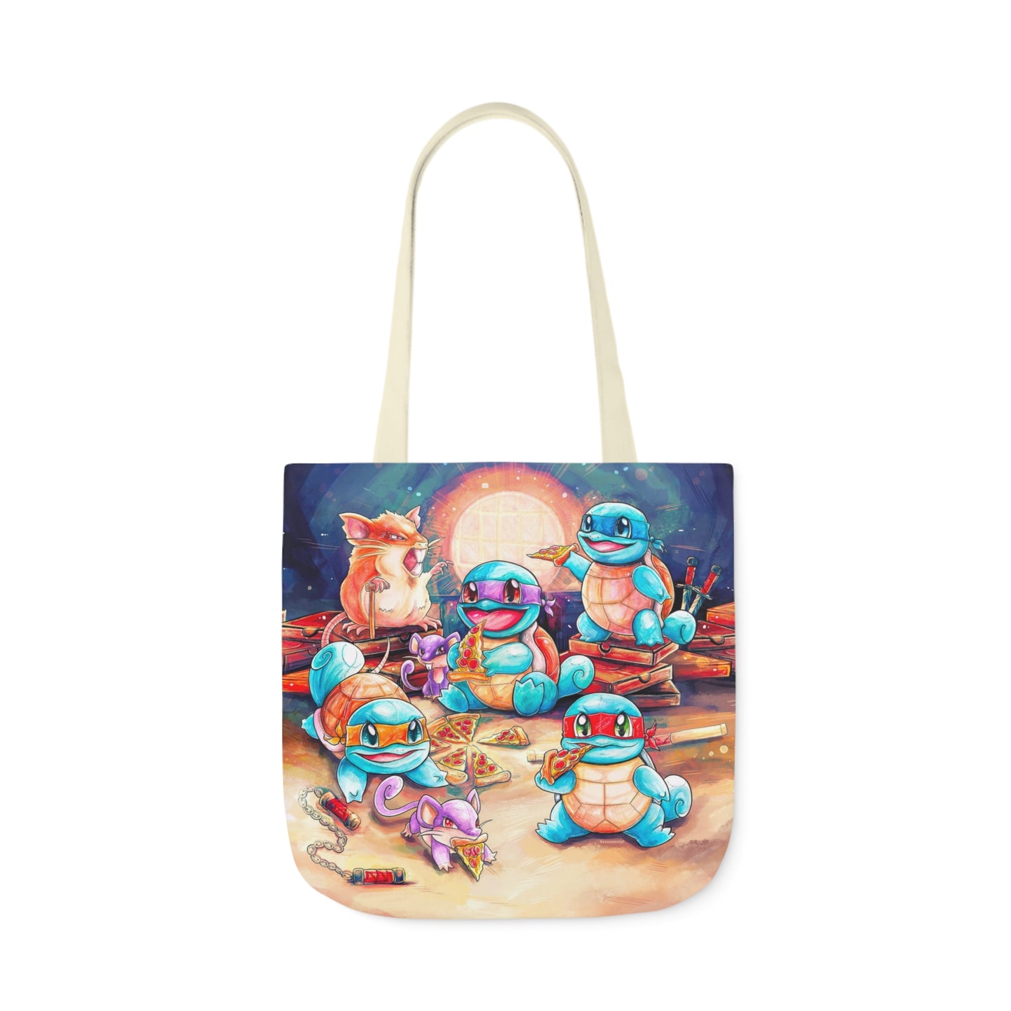 Tote Bag, 5-Color Straps - Pizza Party