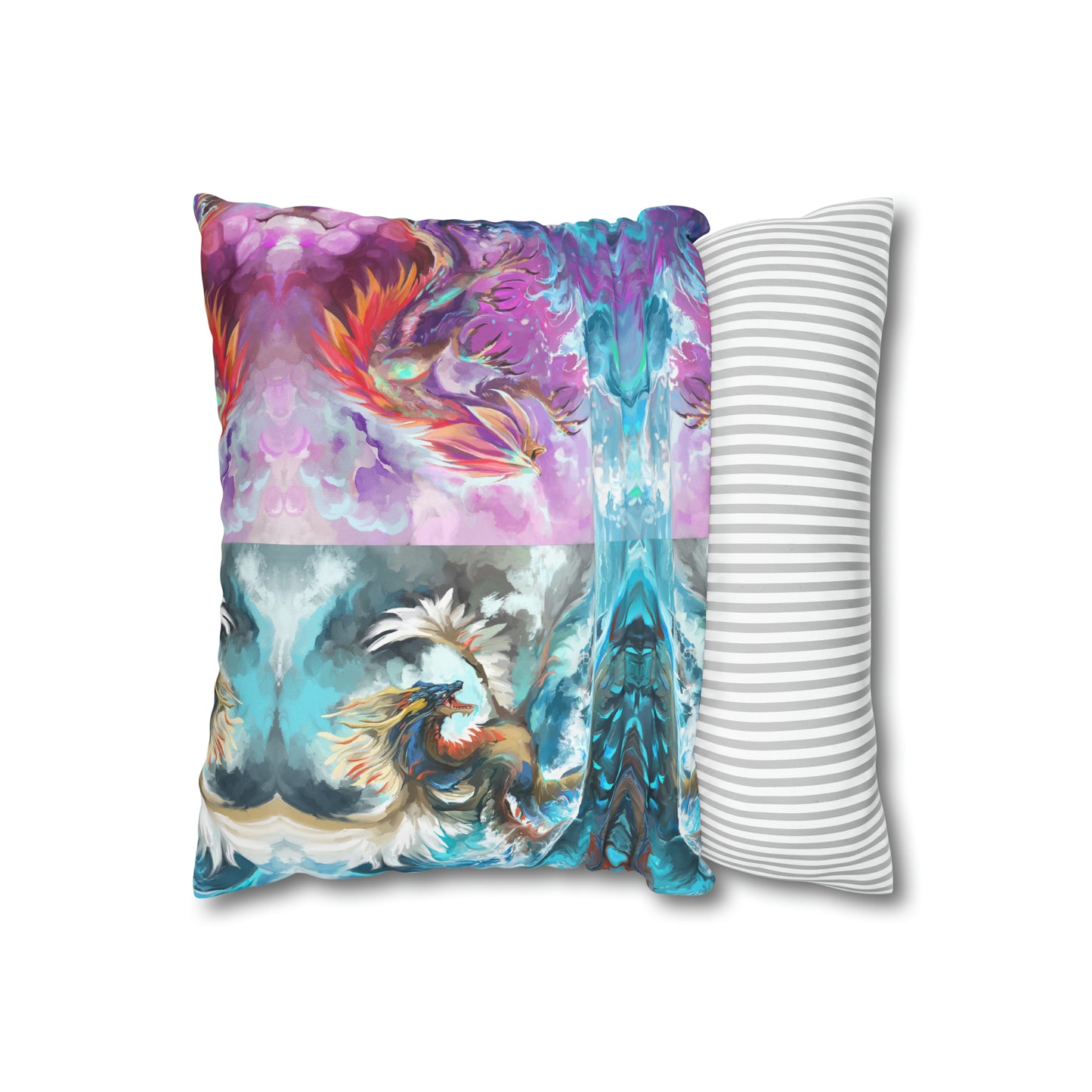 Square Poly Canvas Pillowcase - Monster Battle