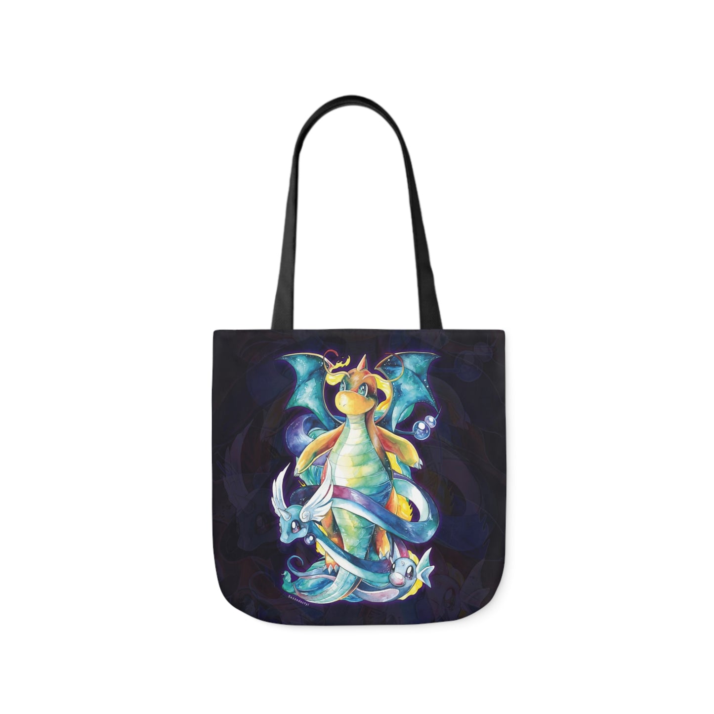 Canvas Tote Bag, 5-Color Straps - Dragons