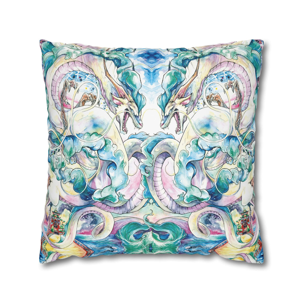 Square Poly Canvas Pillowcase - Spirit of the River