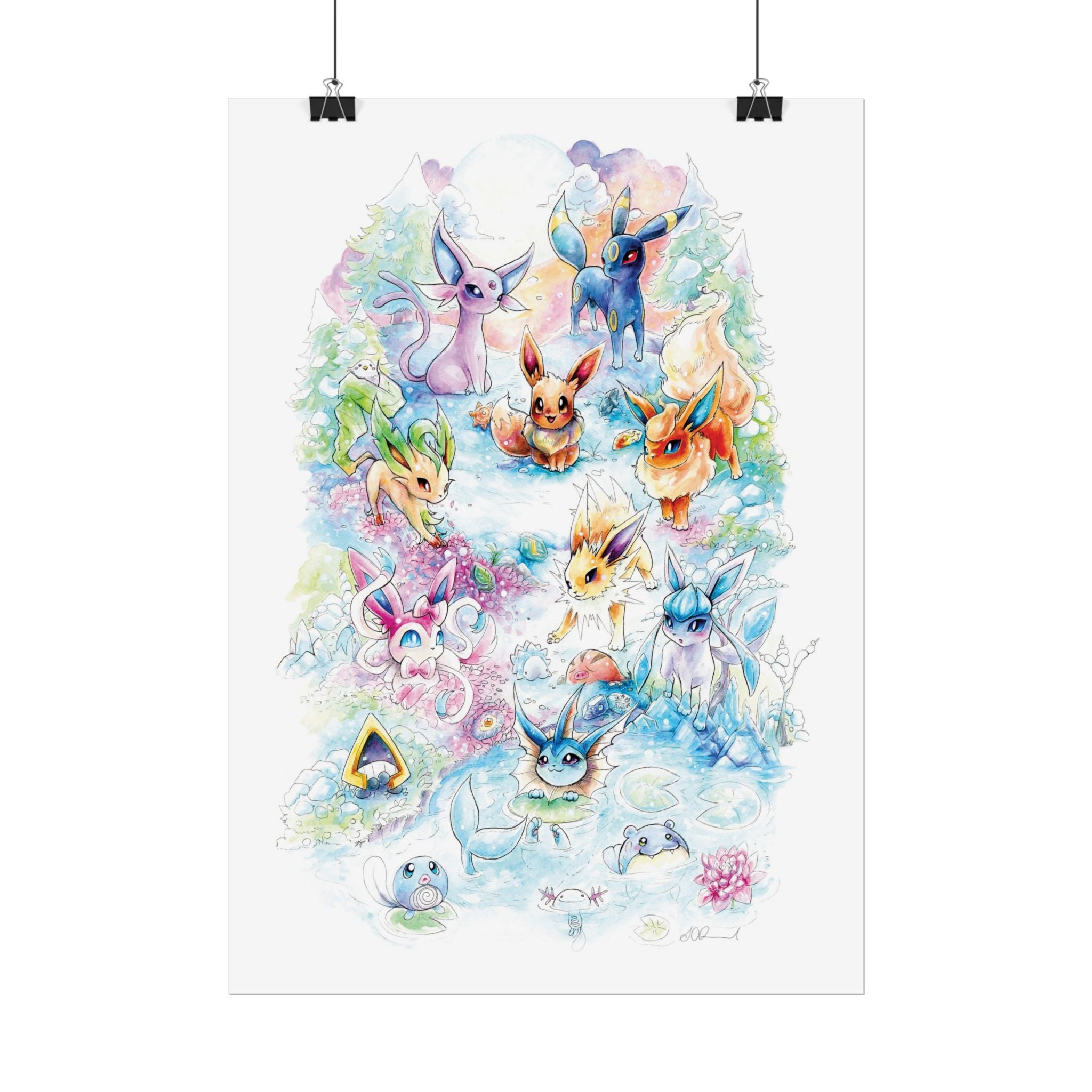 Fox Family Gathering Poster Print