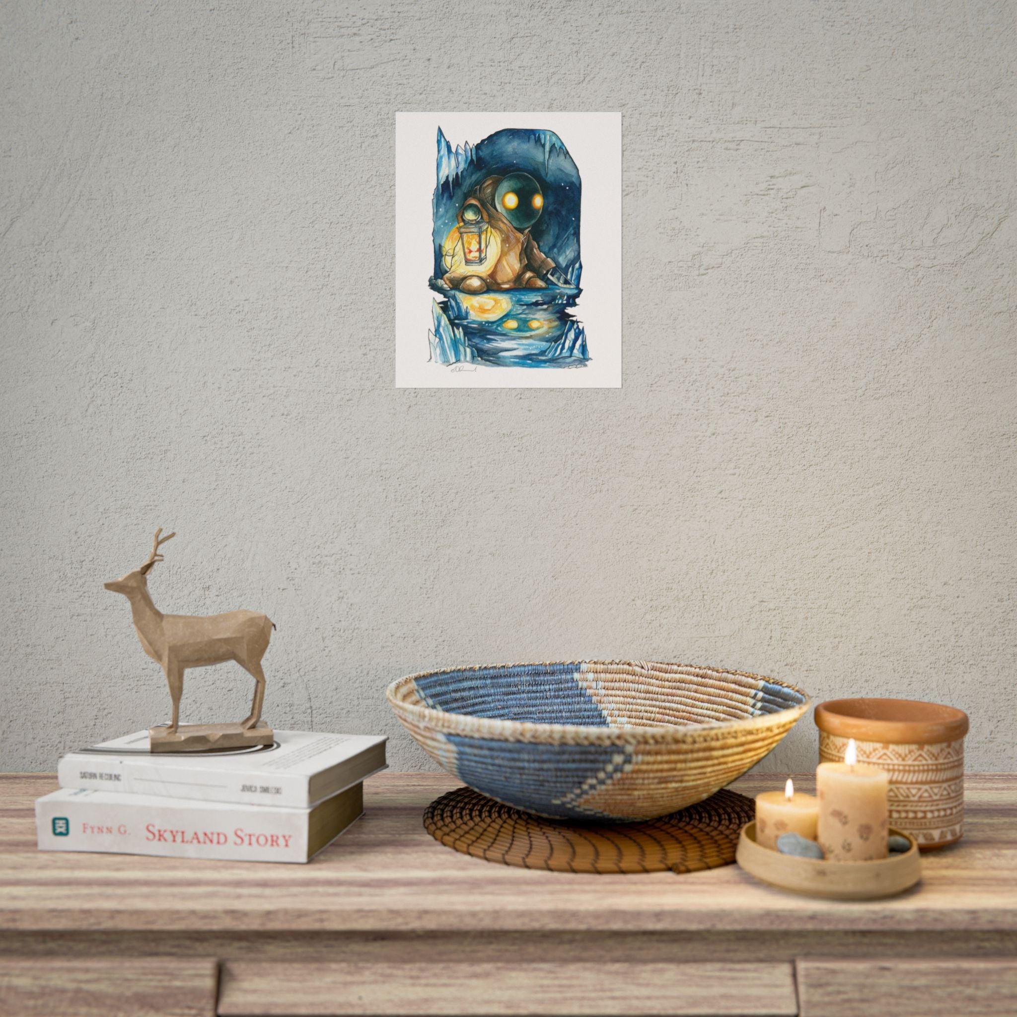 Monster in the Cave Poster Print