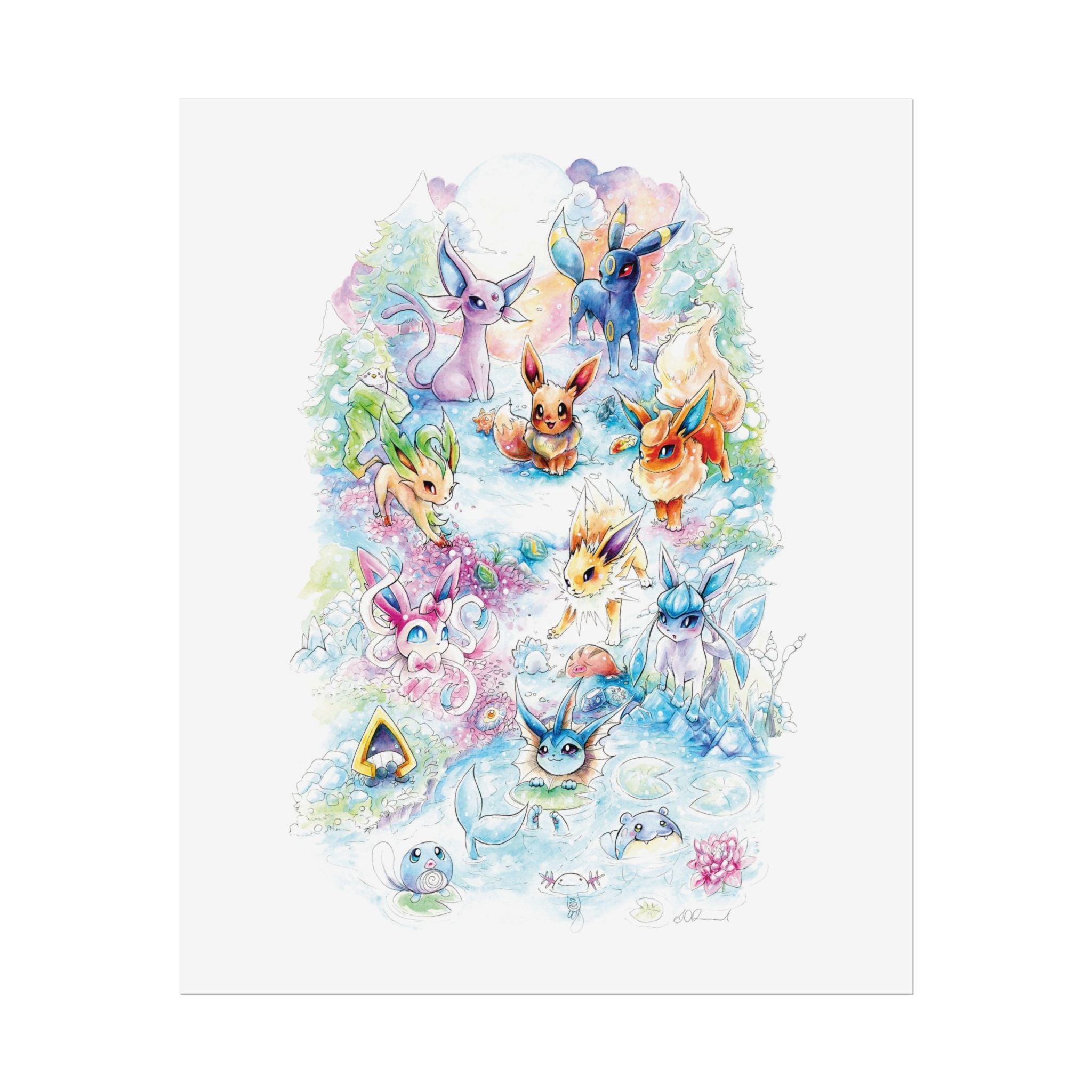 Fox Family Gathering Poster Print