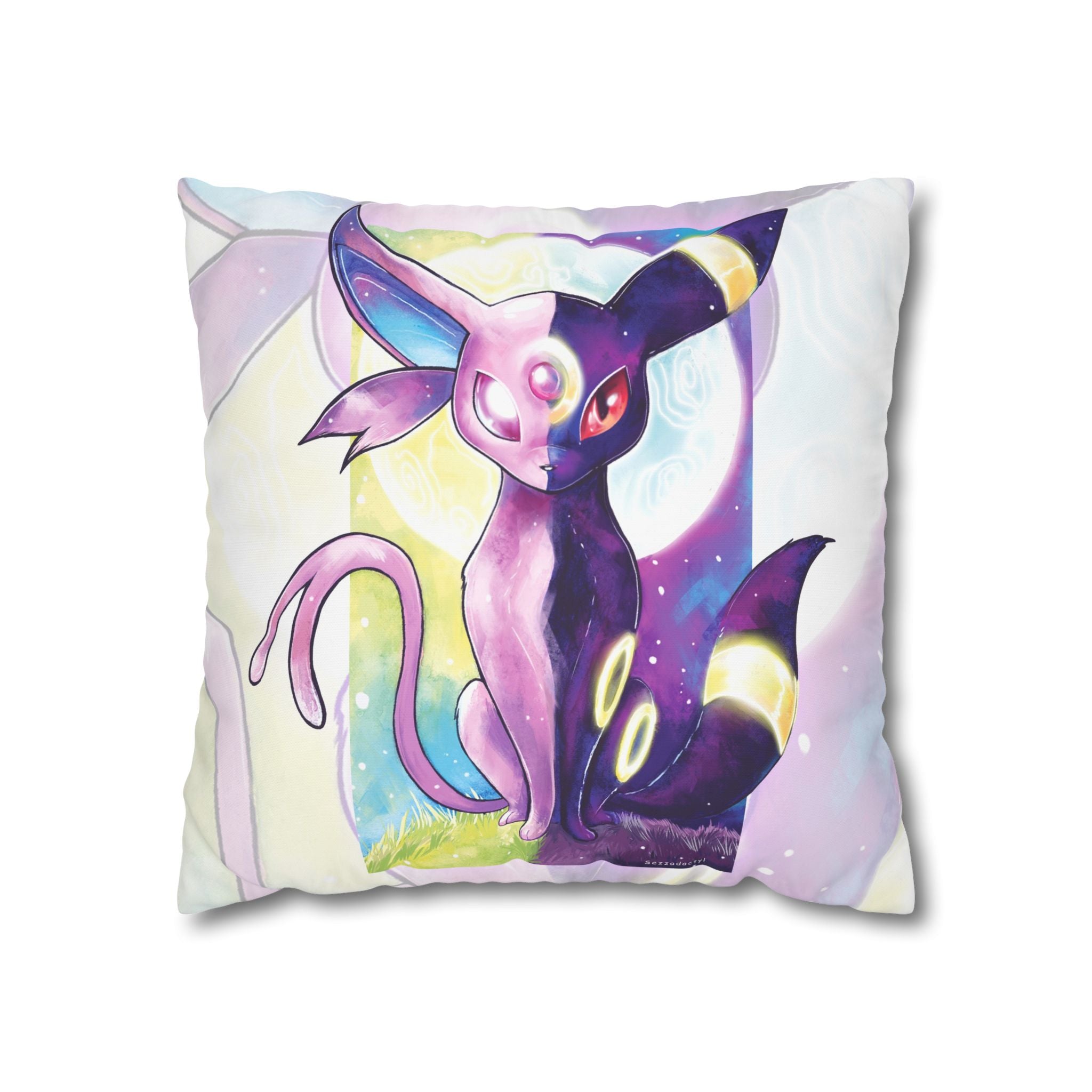 Square Poly Canvas Pillowcase - Sun vs Moon