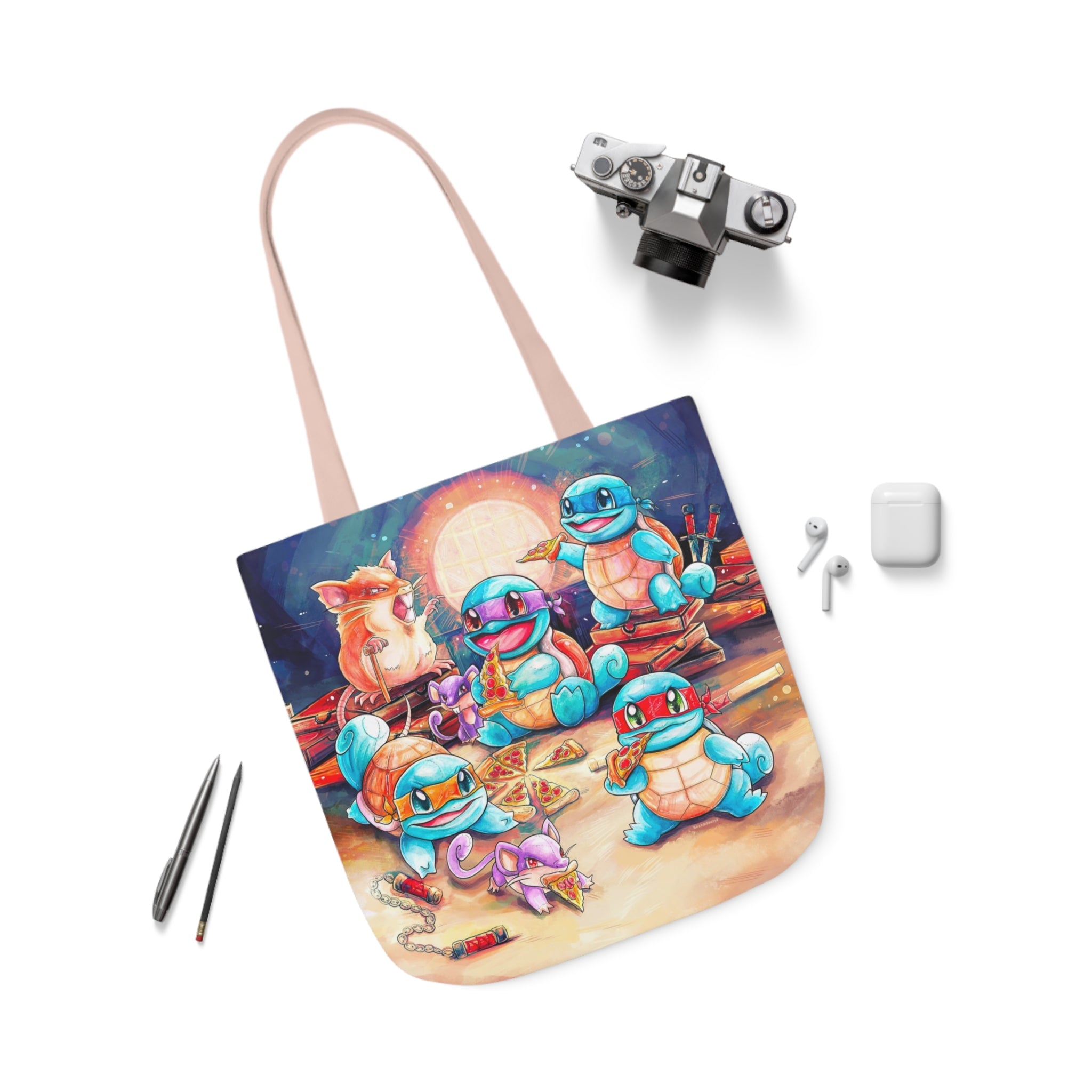 Tote Bag, 5-Color Straps - Pizza Party