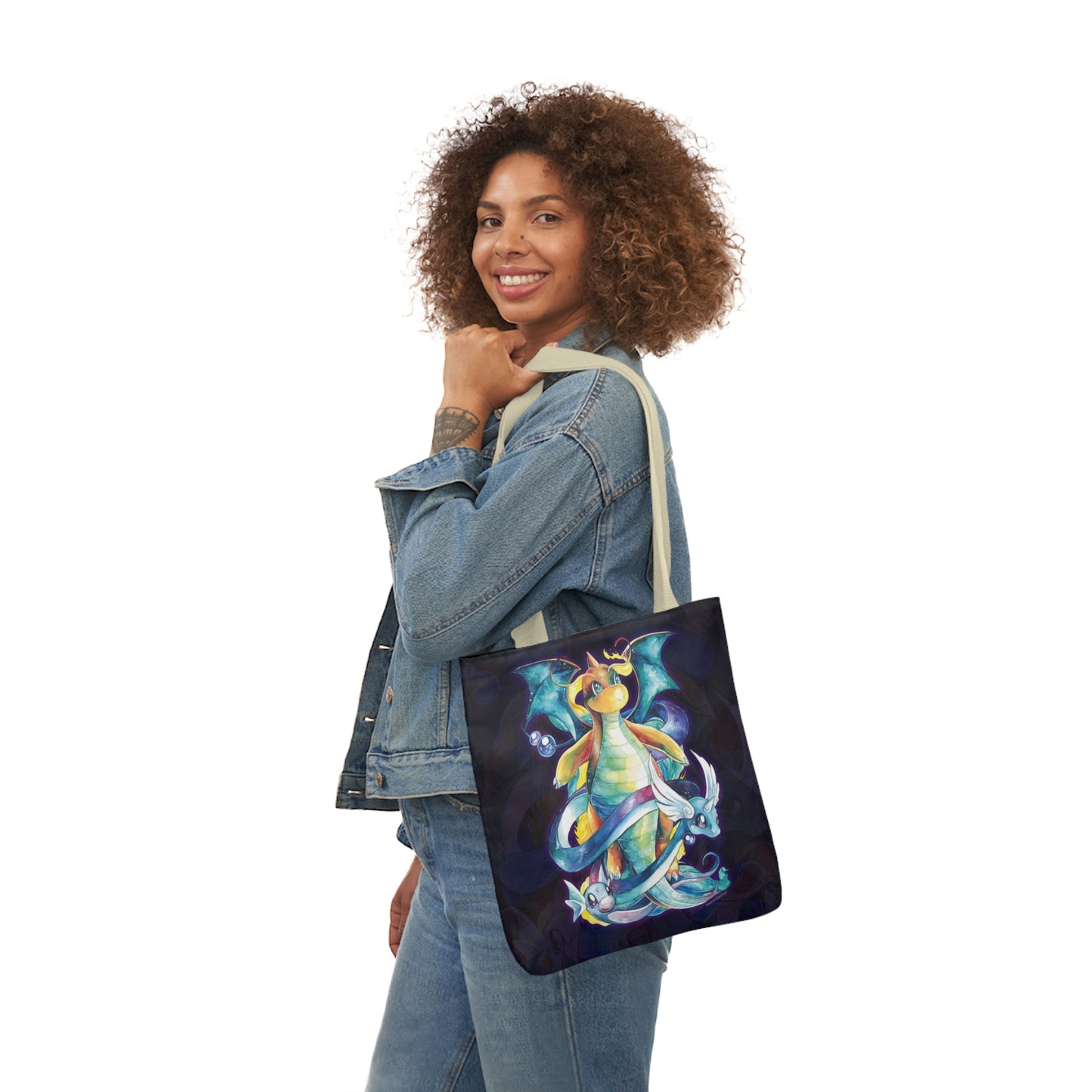 Canvas Tote Bag, 5-Color Straps - Dragons