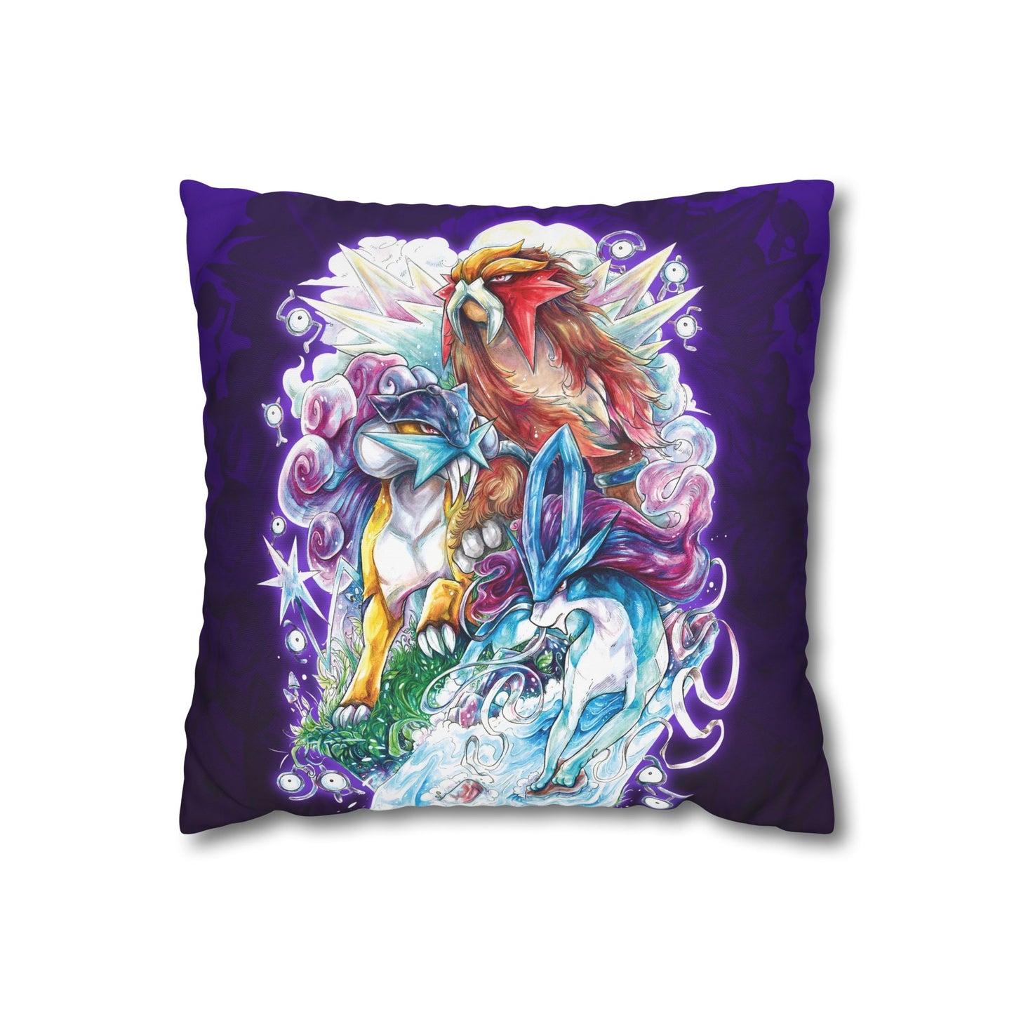 Square Poly Canvas Pillowcase - Legendary Beasts