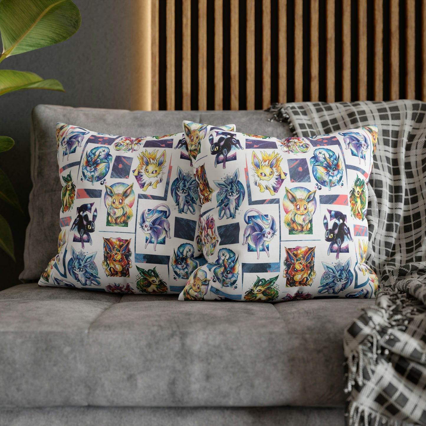 Square Poly Canvas Pillowcase - Foxes