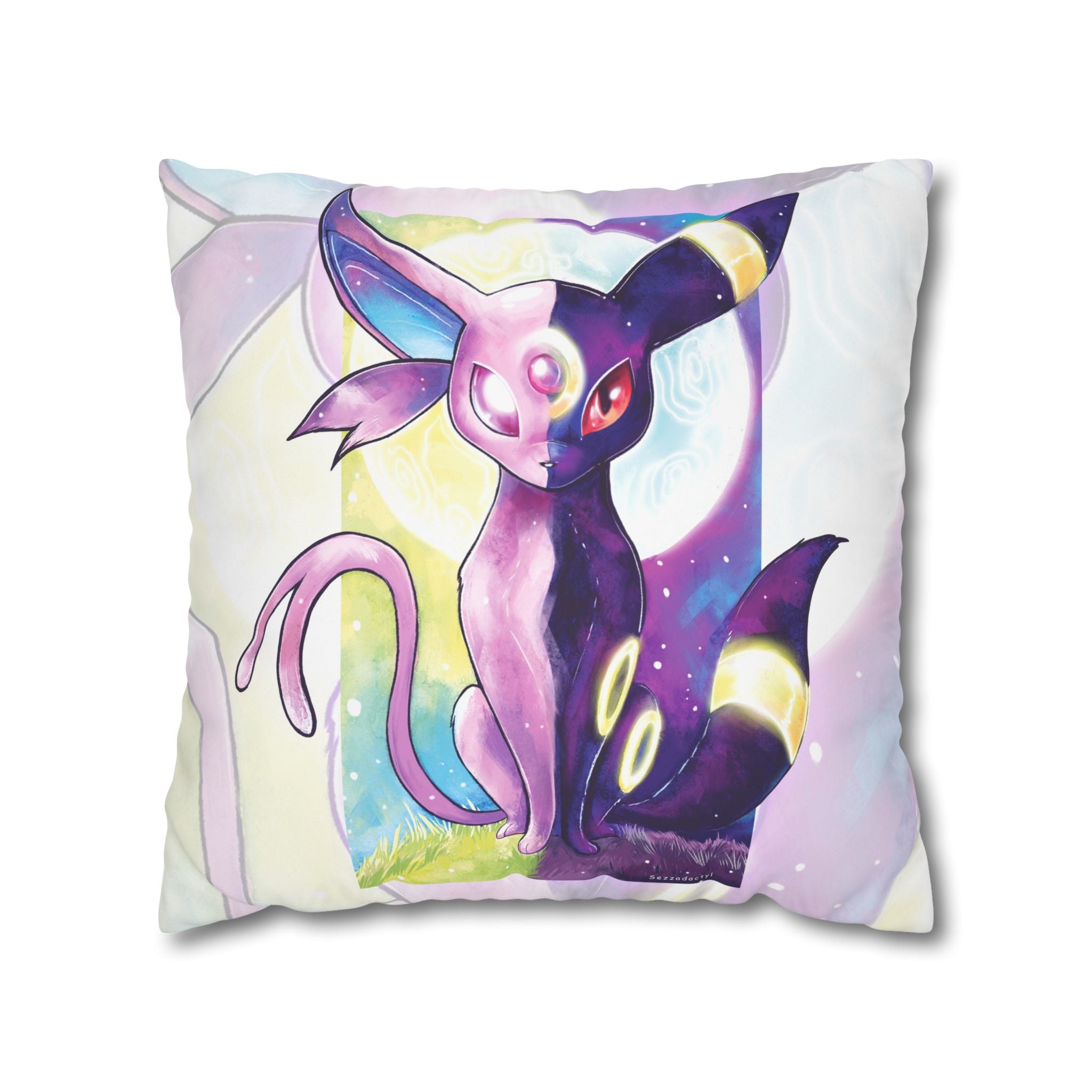 Square Poly Canvas Pillowcase - Sun vs Moon