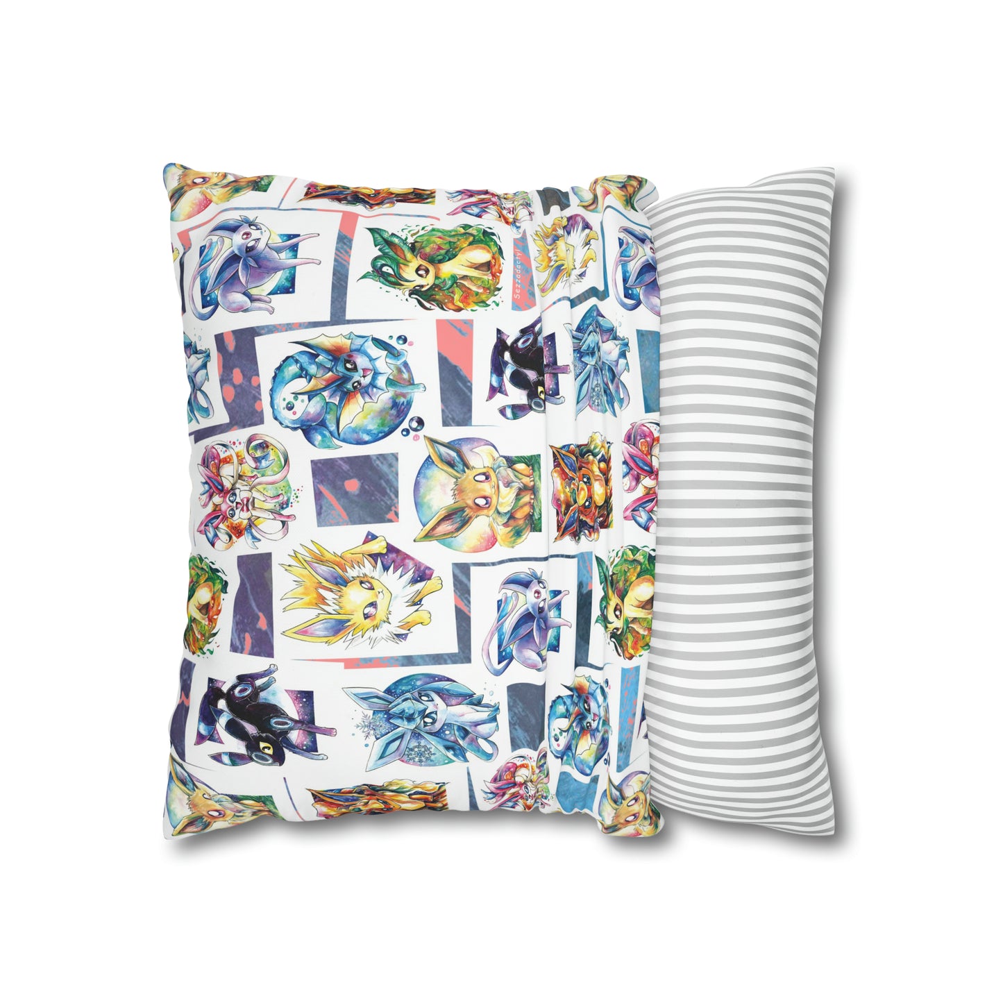 Square Poly Canvas Pillowcase - Foxes