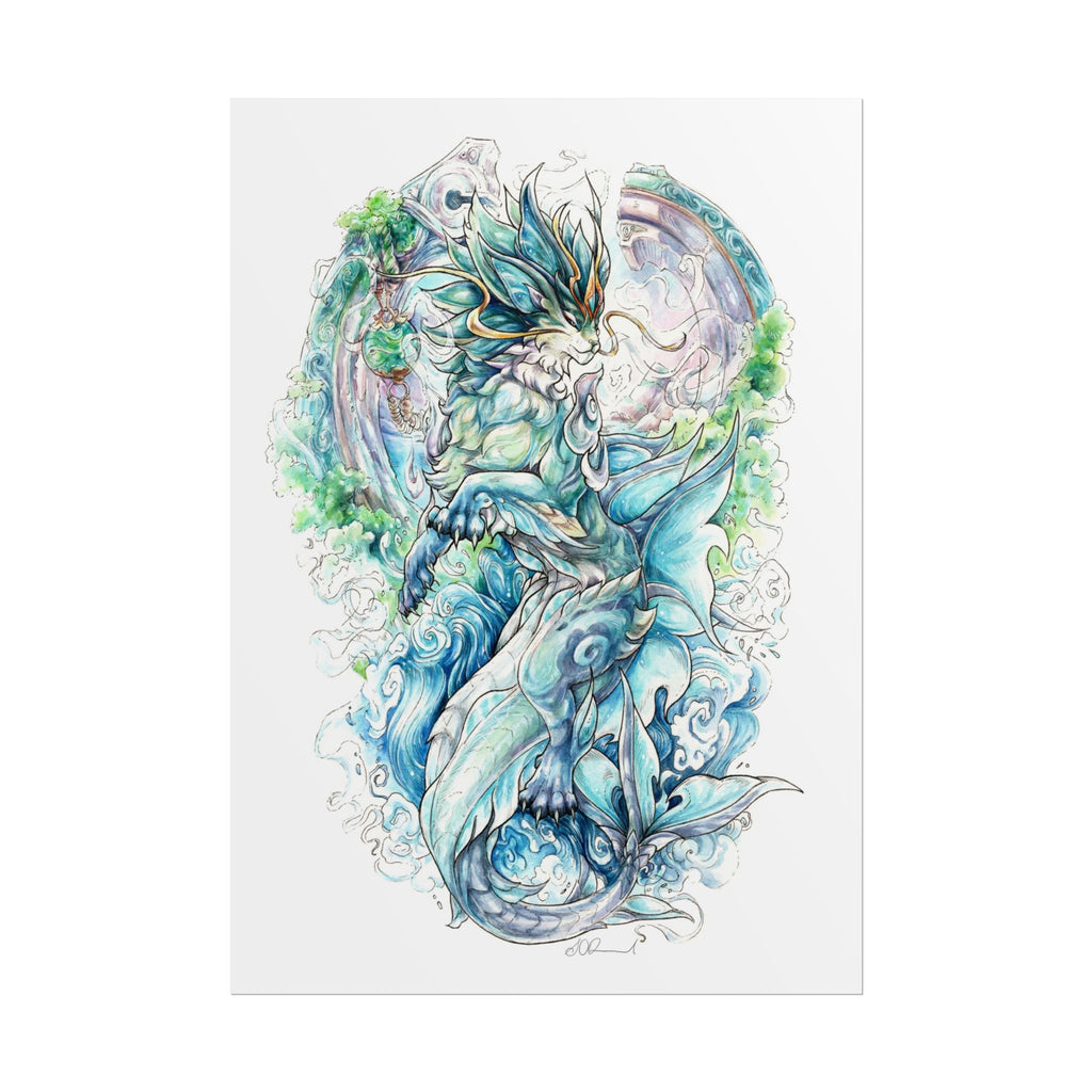 Cat Dragon Poster Print