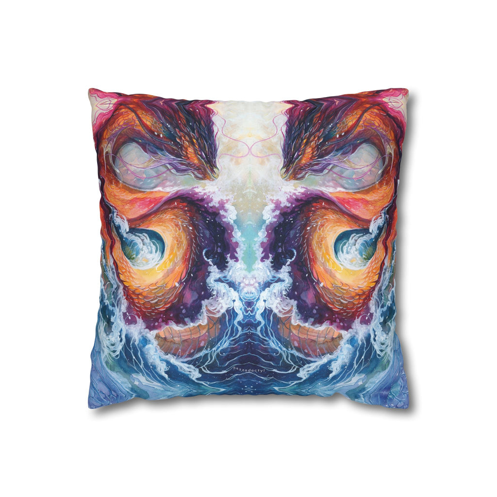 Square Poly Canvas Pillowcase - Serpent of the Lake