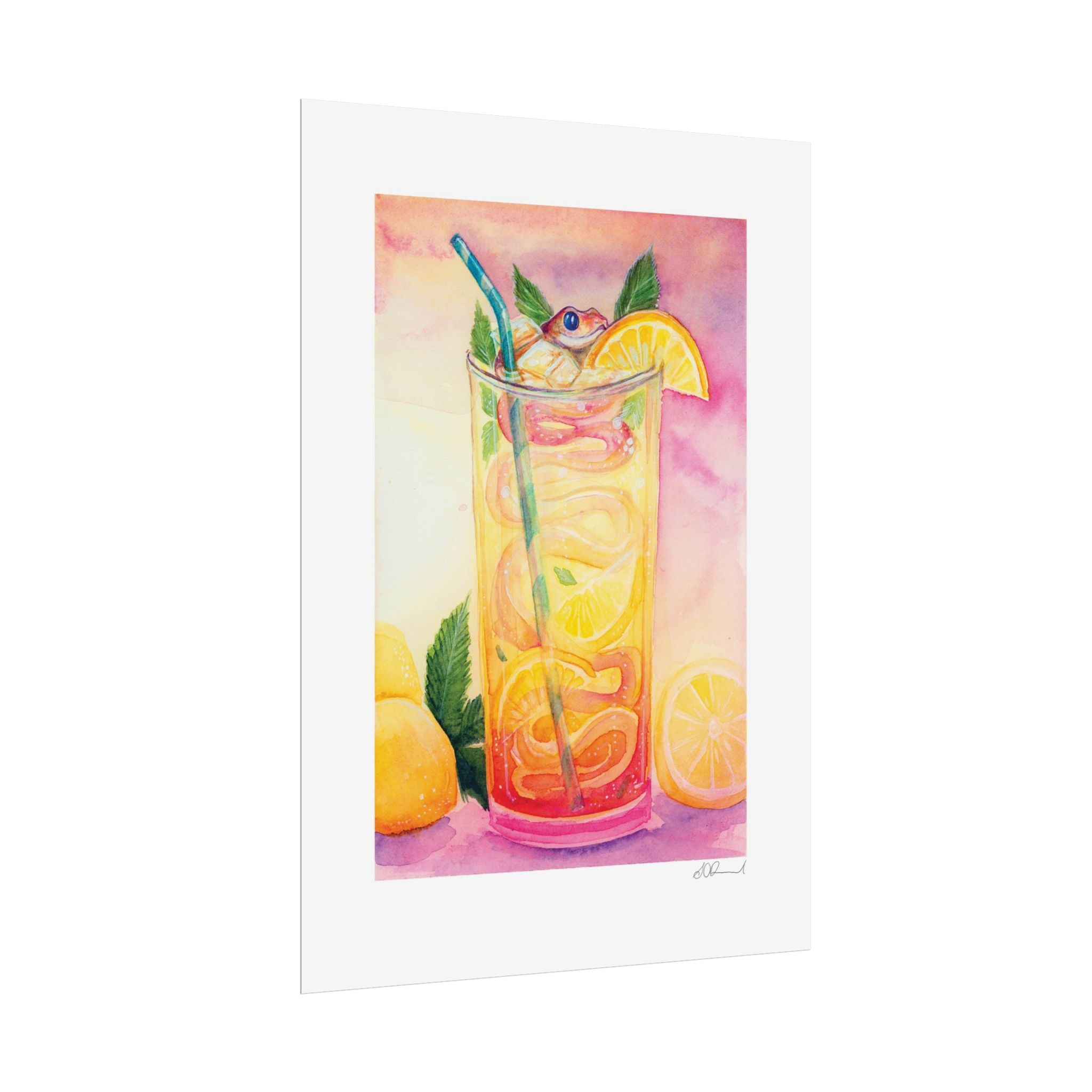Lemon Iced Tea Snake Poster Print