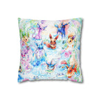 Square Poly Canvas Pillowcase - Fox Family Gathering