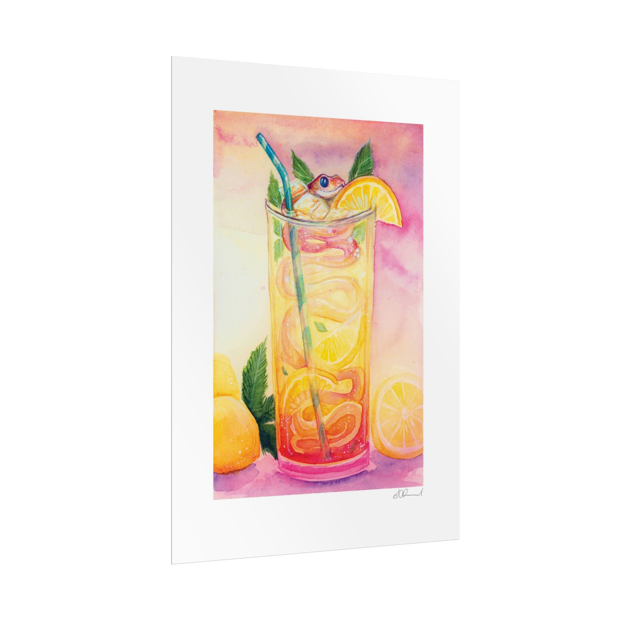 Lemon Iced Tea Snake Poster Print