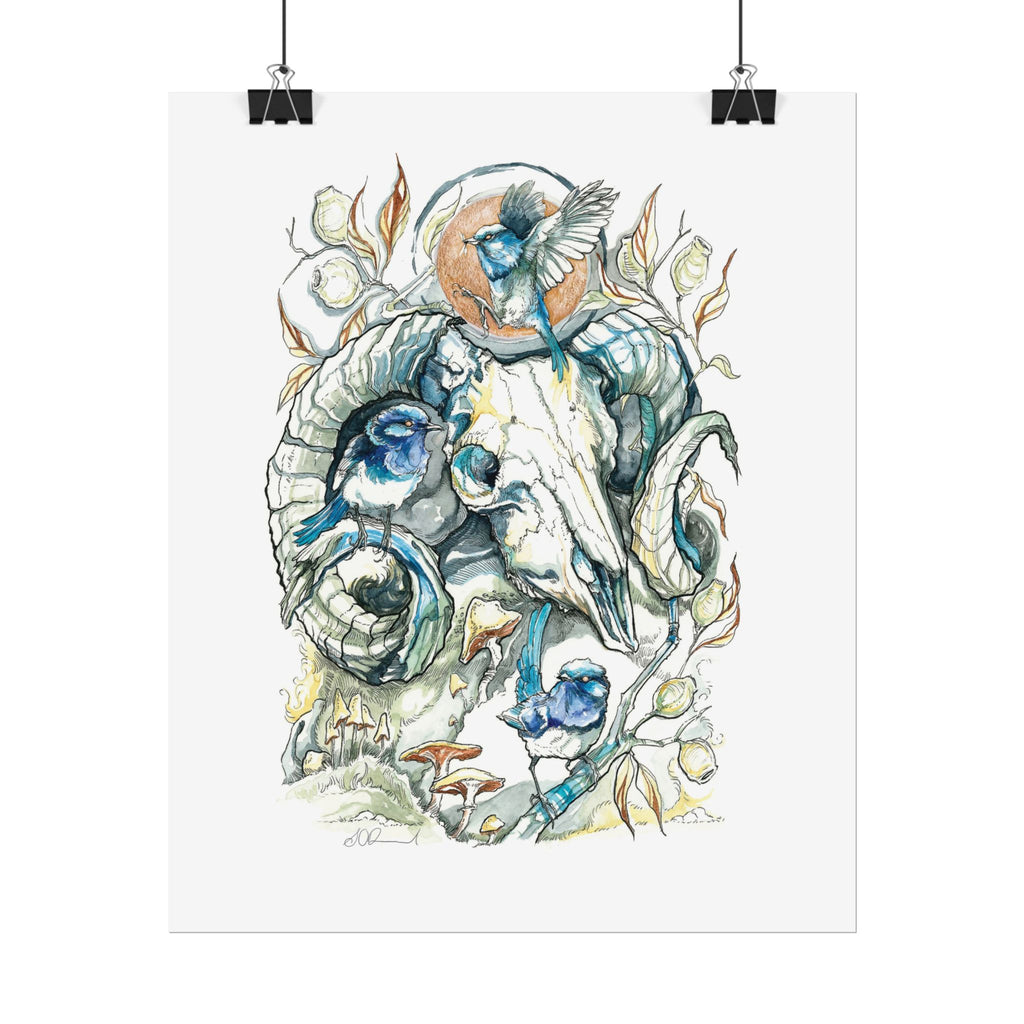 Ram Skull Poster Print