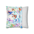 Square Poly Canvas Pillowcase - Fox Family Gathering