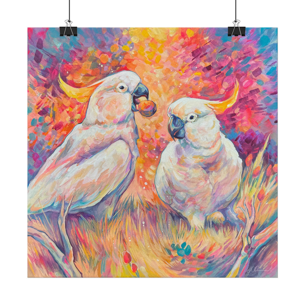 Two Cockatoos Square Print