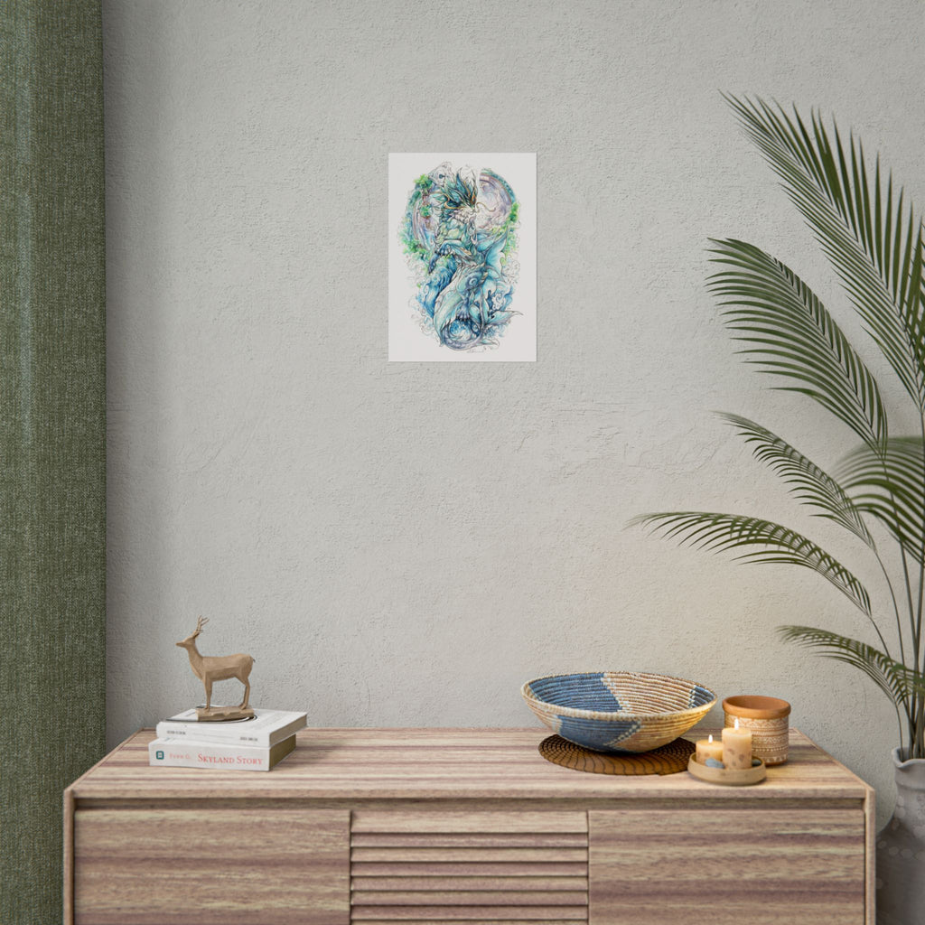 Cat Dragon Poster Print