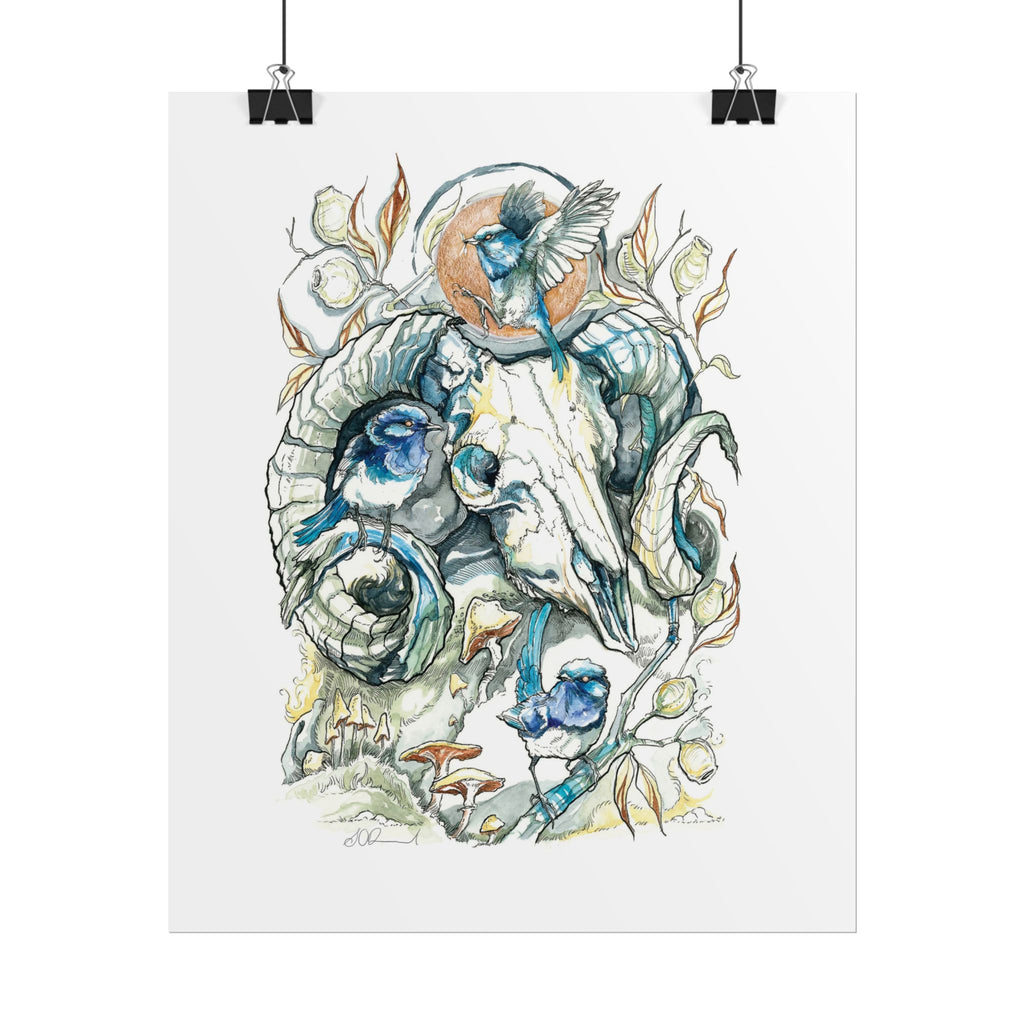 Ram Skull Poster Print