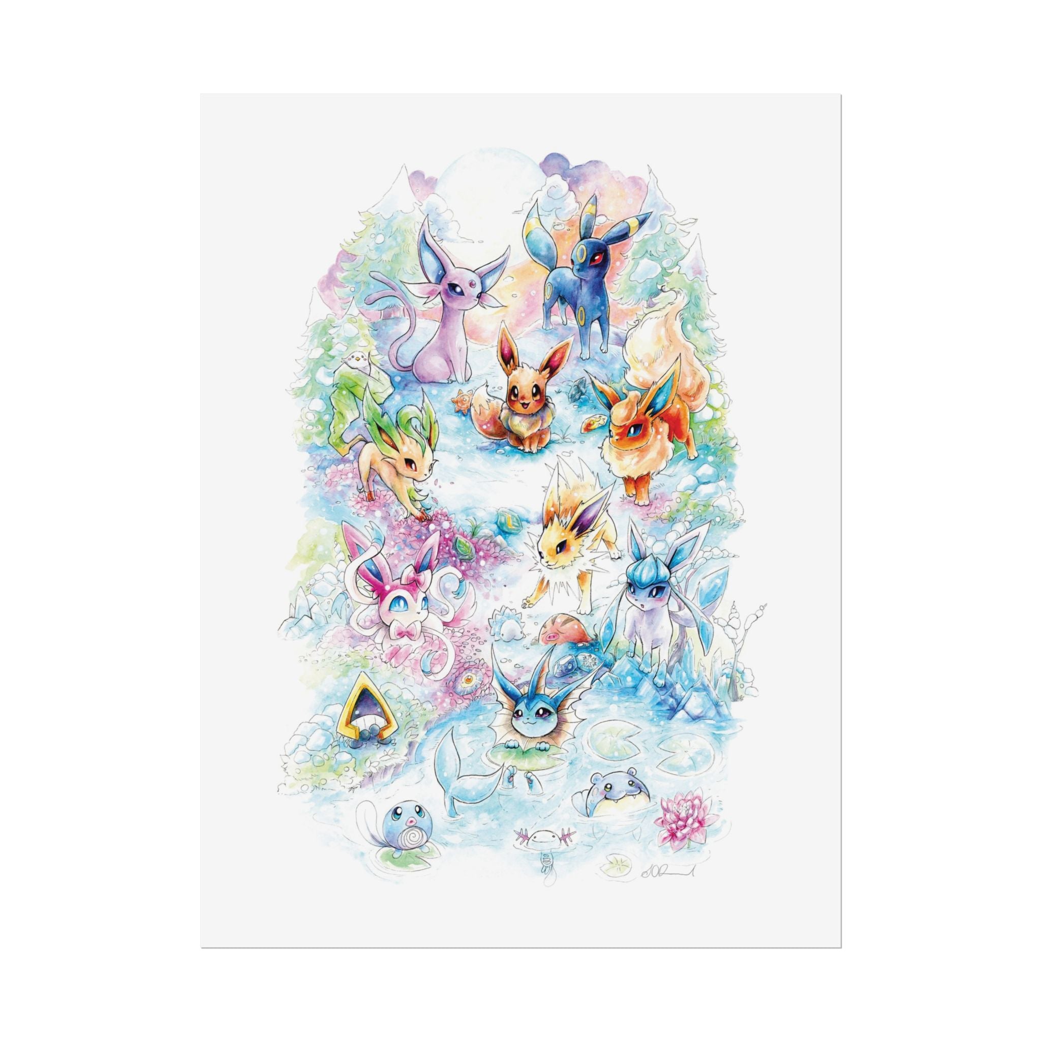 Fox Family Gathering Poster Print