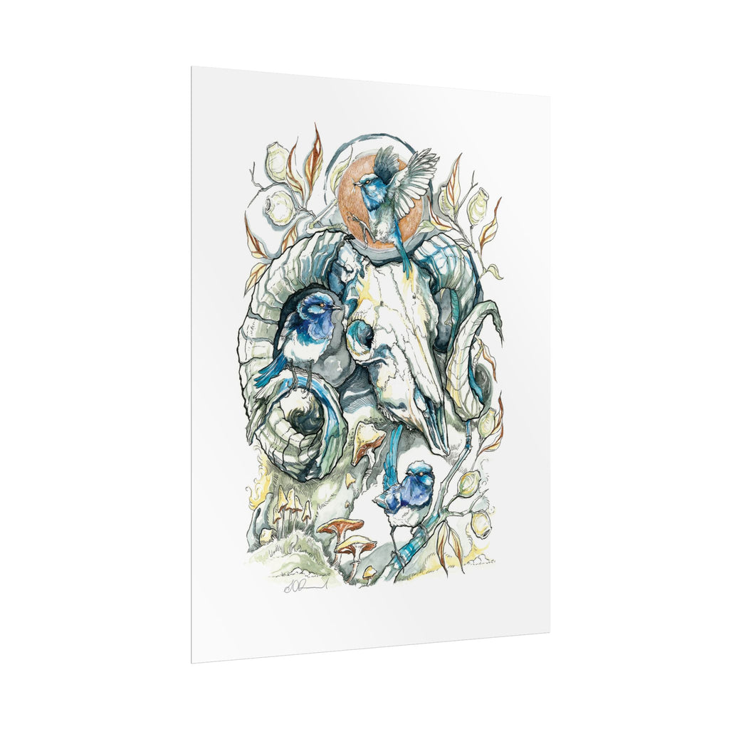 Ram Skull Poster Print
