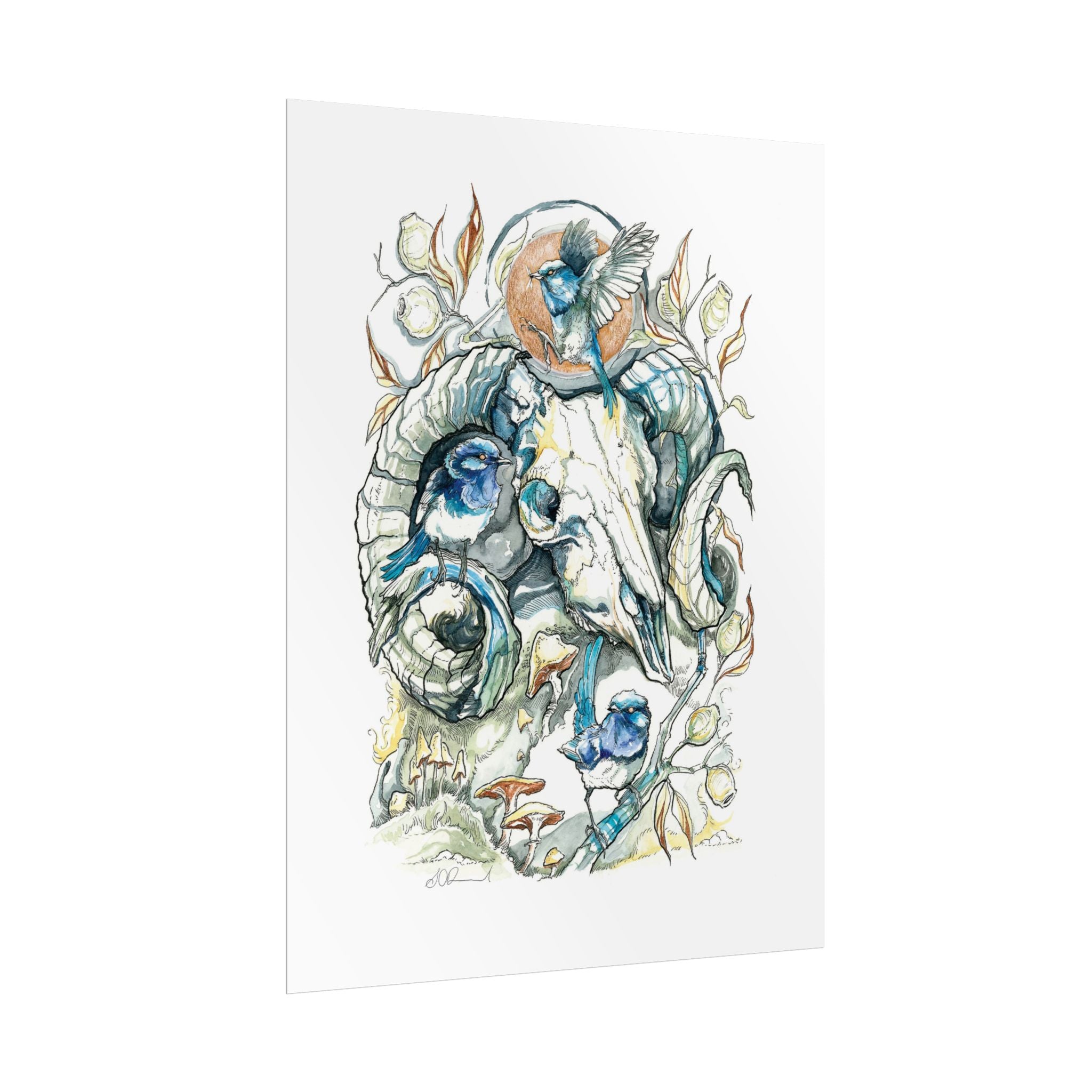 Ram Skull Poster Print