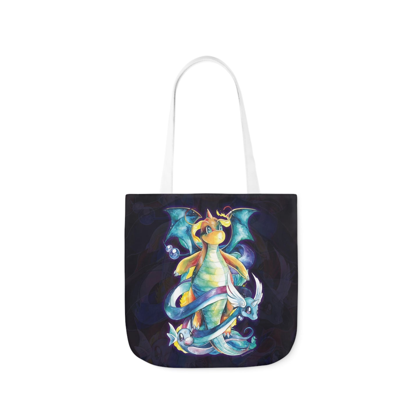 Canvas Tote Bag, 5-Color Straps - Dragons