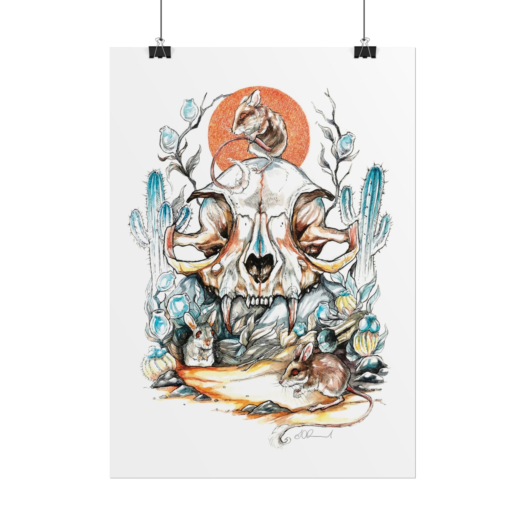 Cat Skull Poster Print