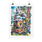 Walking Castle Poster Print