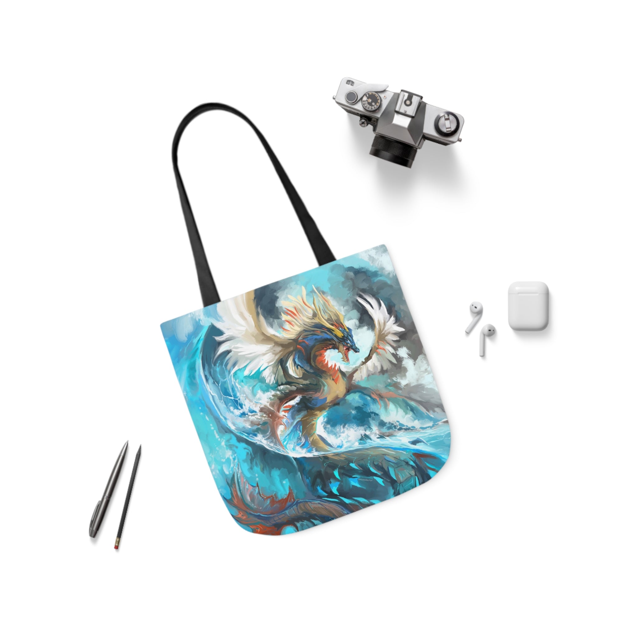 Tote Bag, 5-Color Straps - Monster of the Waves