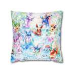 Square Poly Canvas Pillowcase - Fox Family Gathering