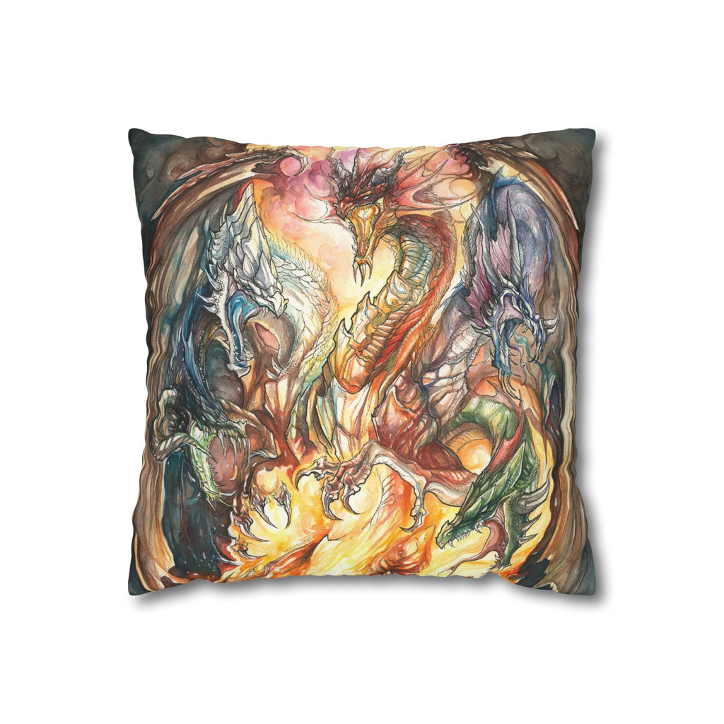 Square Poly Canvas Pillowcase - Evil Dragon