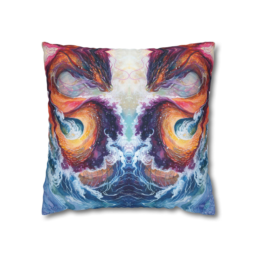 Square Poly Canvas Pillowcase - Serpent of the Lake