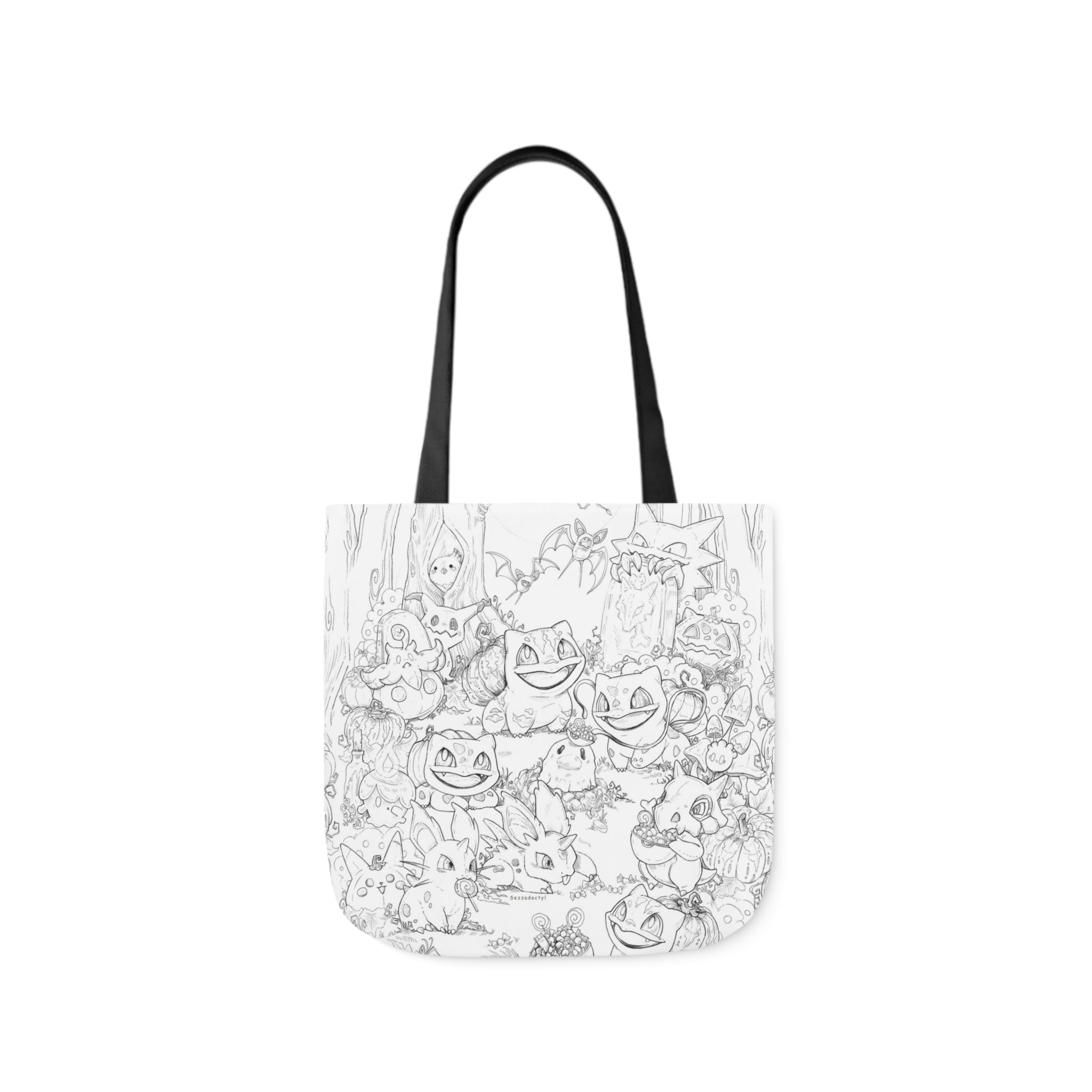 Tote Bag, 5-Color Straps - Halloween Friends Linework