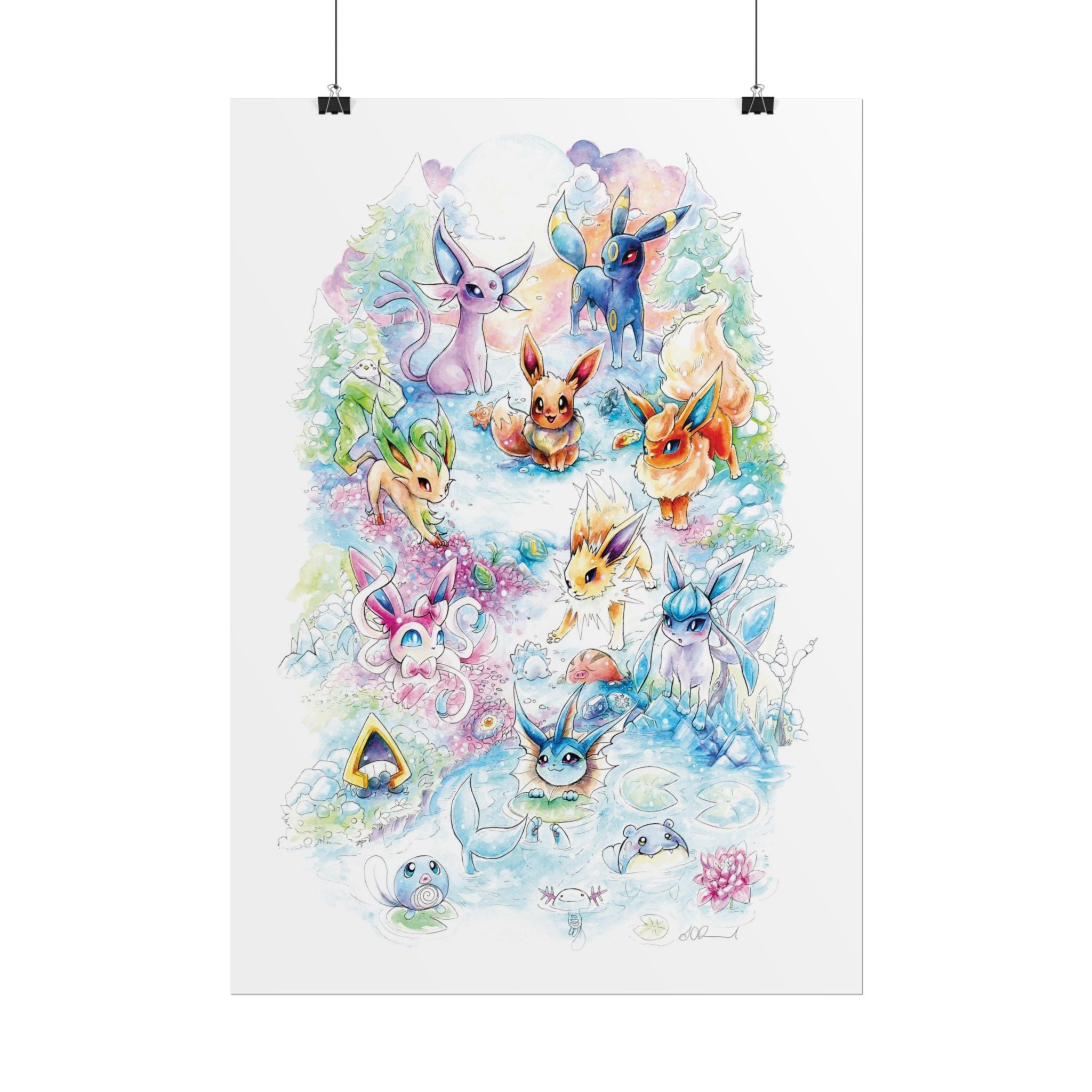 Fox Family Gathering Poster Print